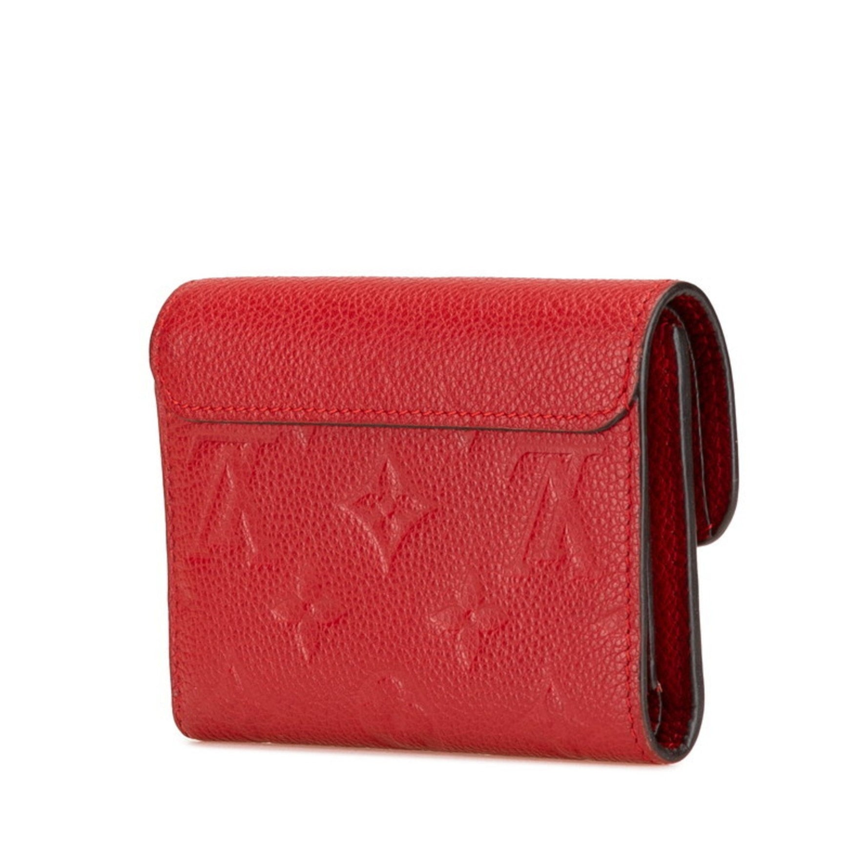 Louis Vuitton Monogram Empreinte Portefeuille Pont Neuf Tri-fold Wallet Red Cerise Leather