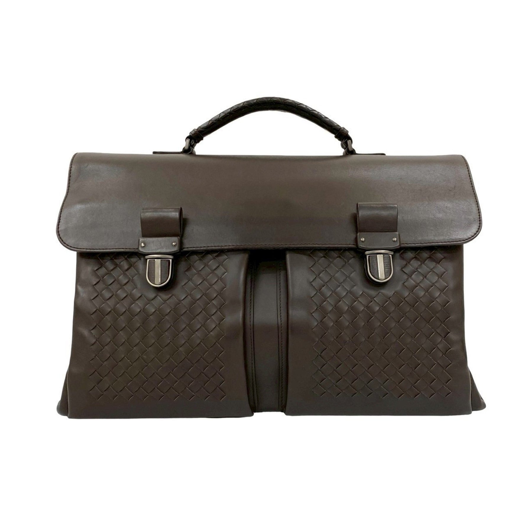 BOTTEGA VENETA Intrecciato Leather Business Bag, Handbag, Briefcase, 07888, Free Shipping