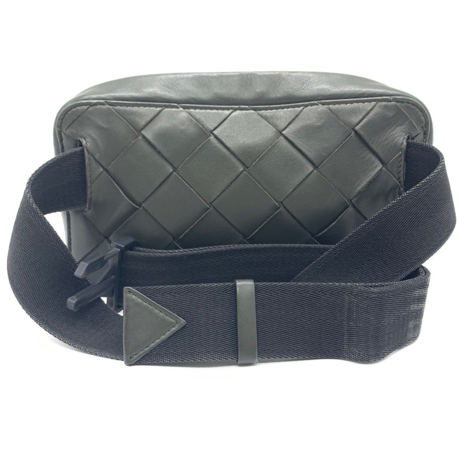 Bottega Veneta Intrecciato Body Bag Waist Pouch Dark Green Lamb Leather BOTTEGA VENETA