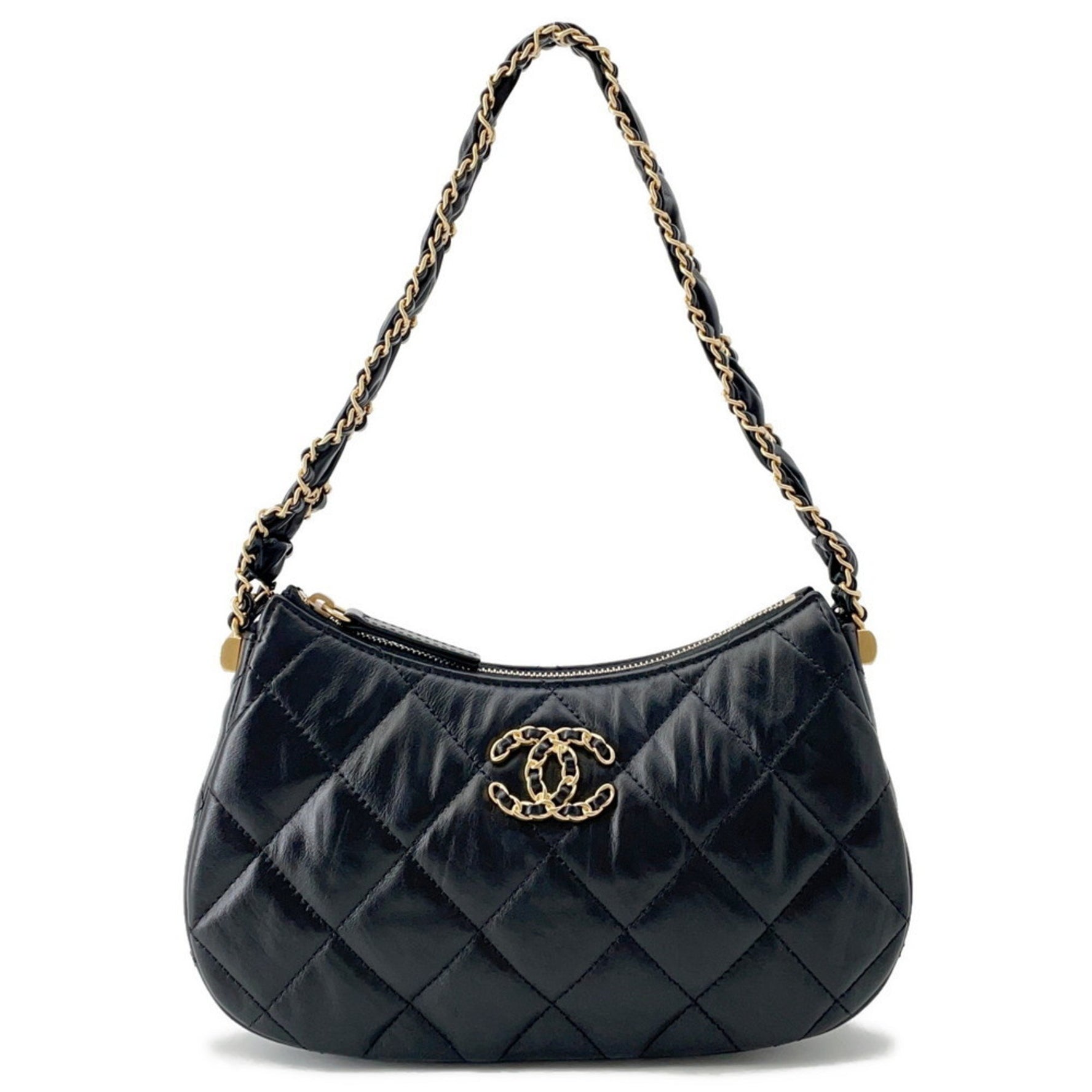 Chanel Handbag 19 Matelasse Coco Mark Lambskin AP3647 CHANEL Black