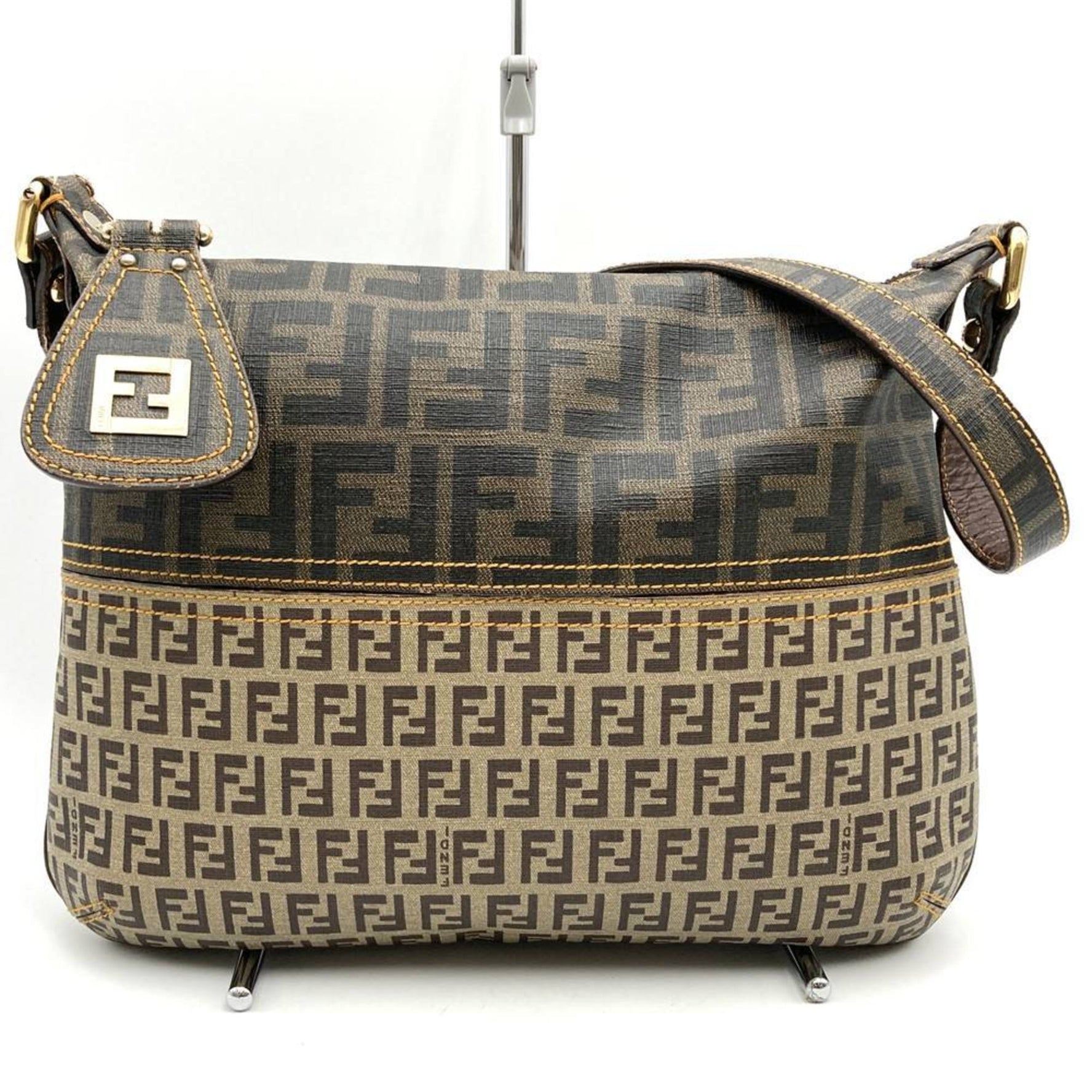 FENDI Zucca Zucchino Shoulder Bag in and Brown Women