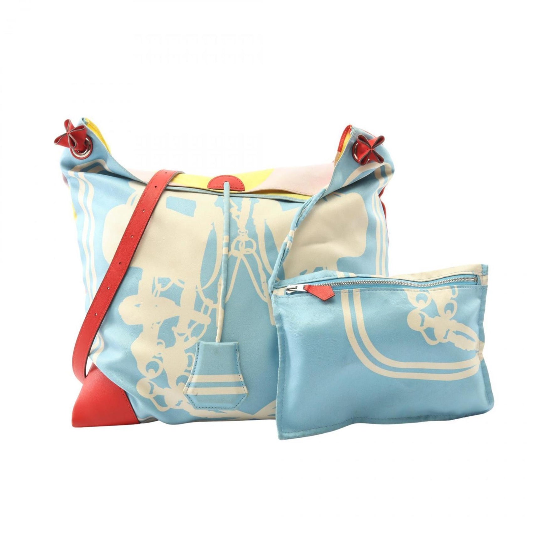 Hermès HERMES BRIDES de GALA shoulder bag, silk and leather, blue, red, multicolor