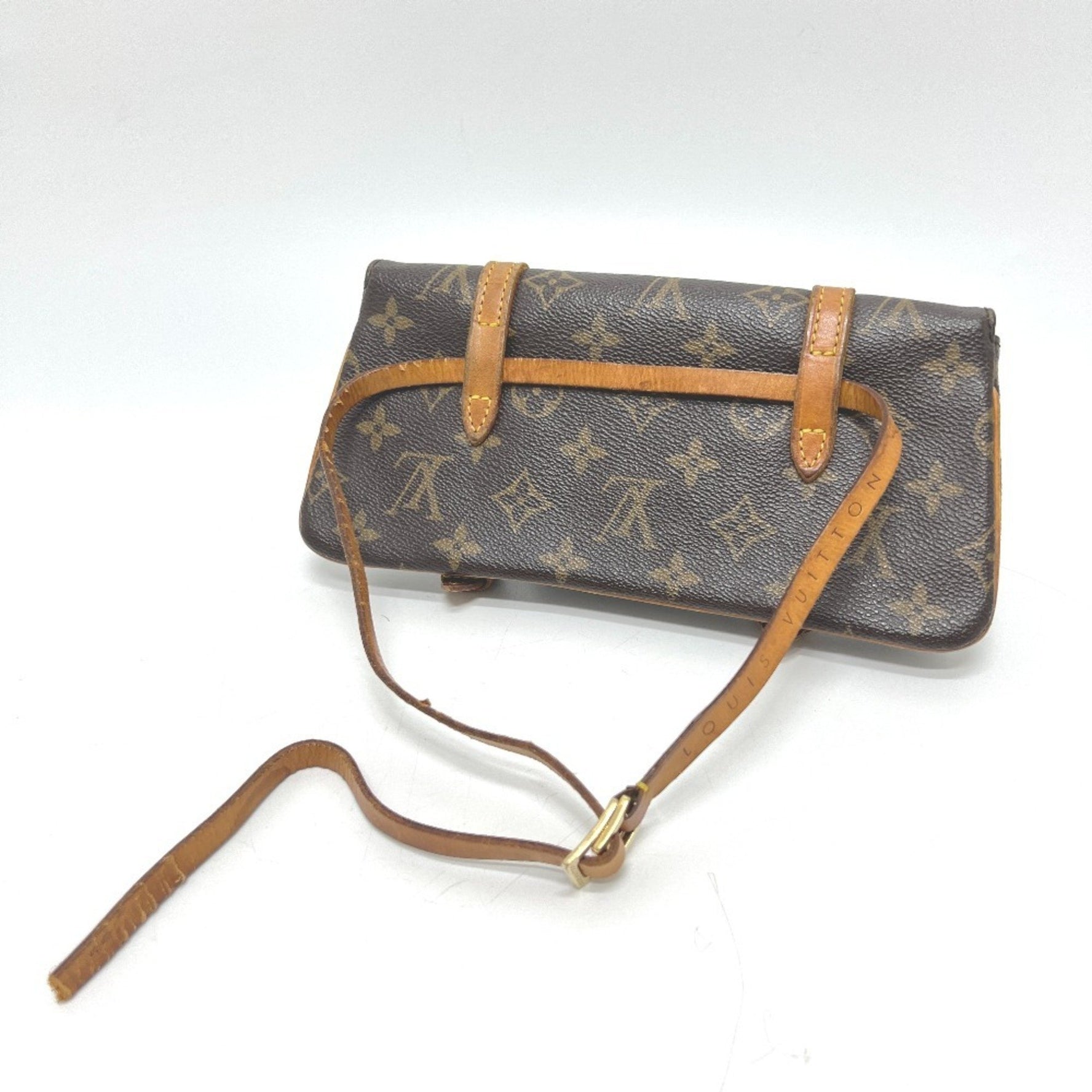 LOUIS VUITTON Monogram Canvas Pochette Marel Bag, Waist Pouch, Body Brown