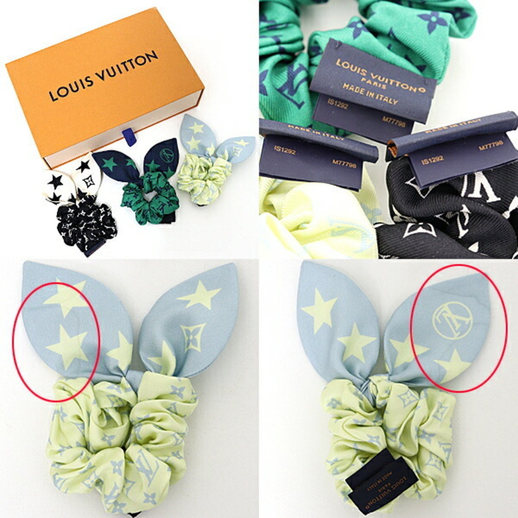 Louis Vuitton Monogram Star Scrunchie Hair Set Multicolor