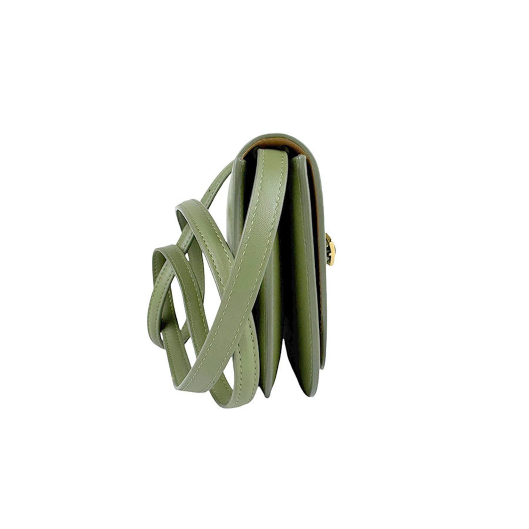 LOEWE Shoulder Bag Goya Small Leather Khaki Gold Women's z4089