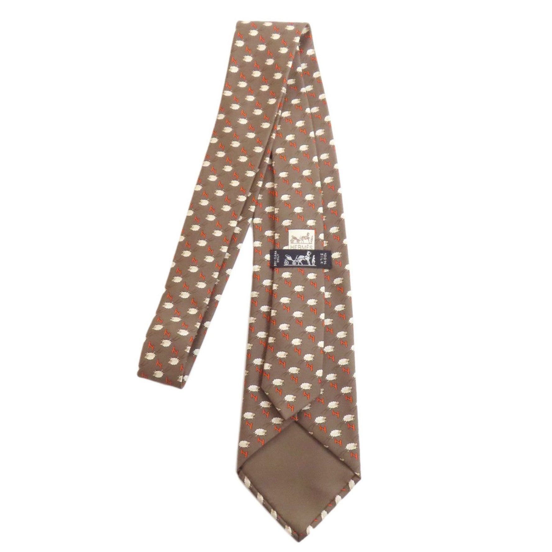 Hermes sheep print tie silk men's HERMES