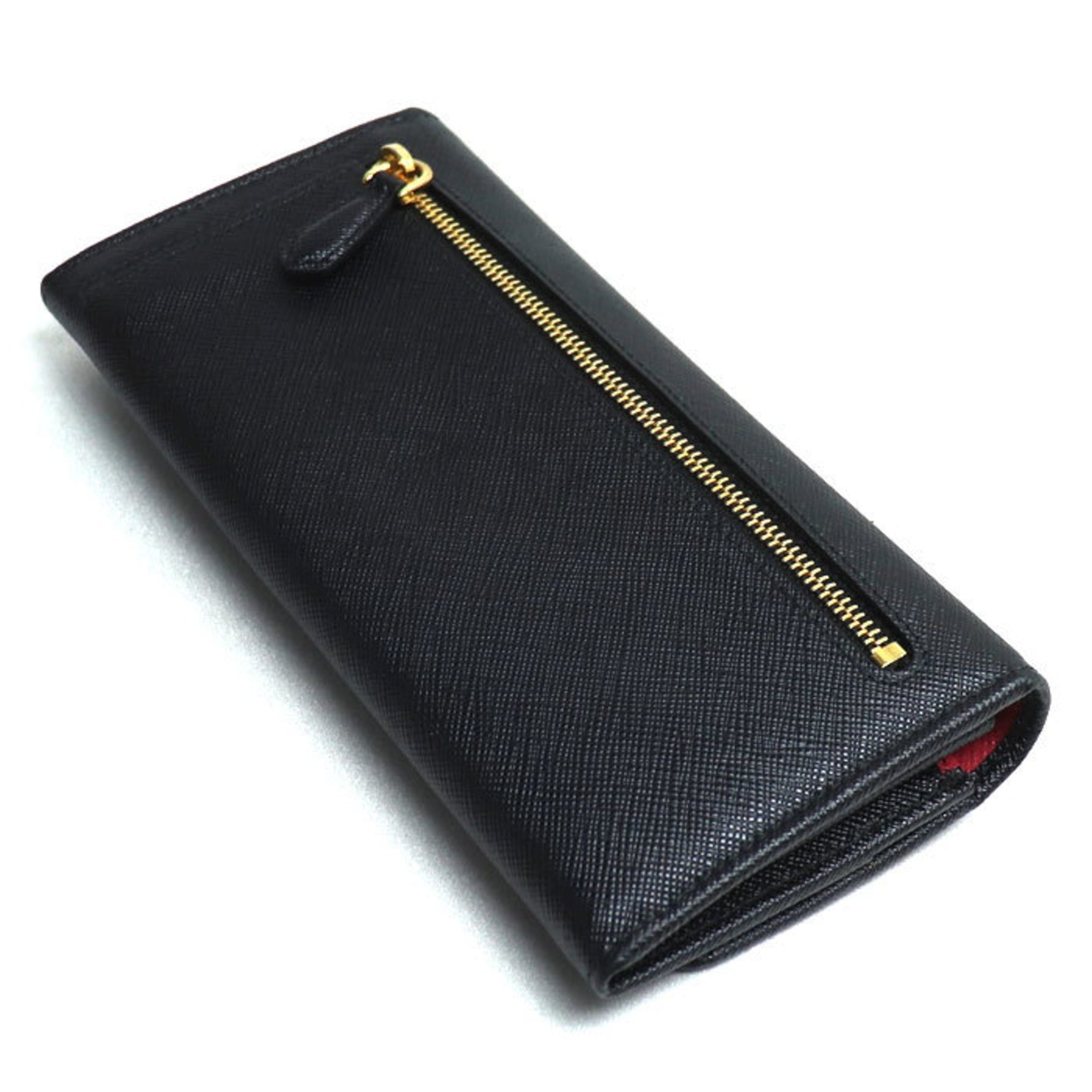 PRADA Prada Saffiano Leather Long Wallet Black Multi 1MH132 ZLP Women's
