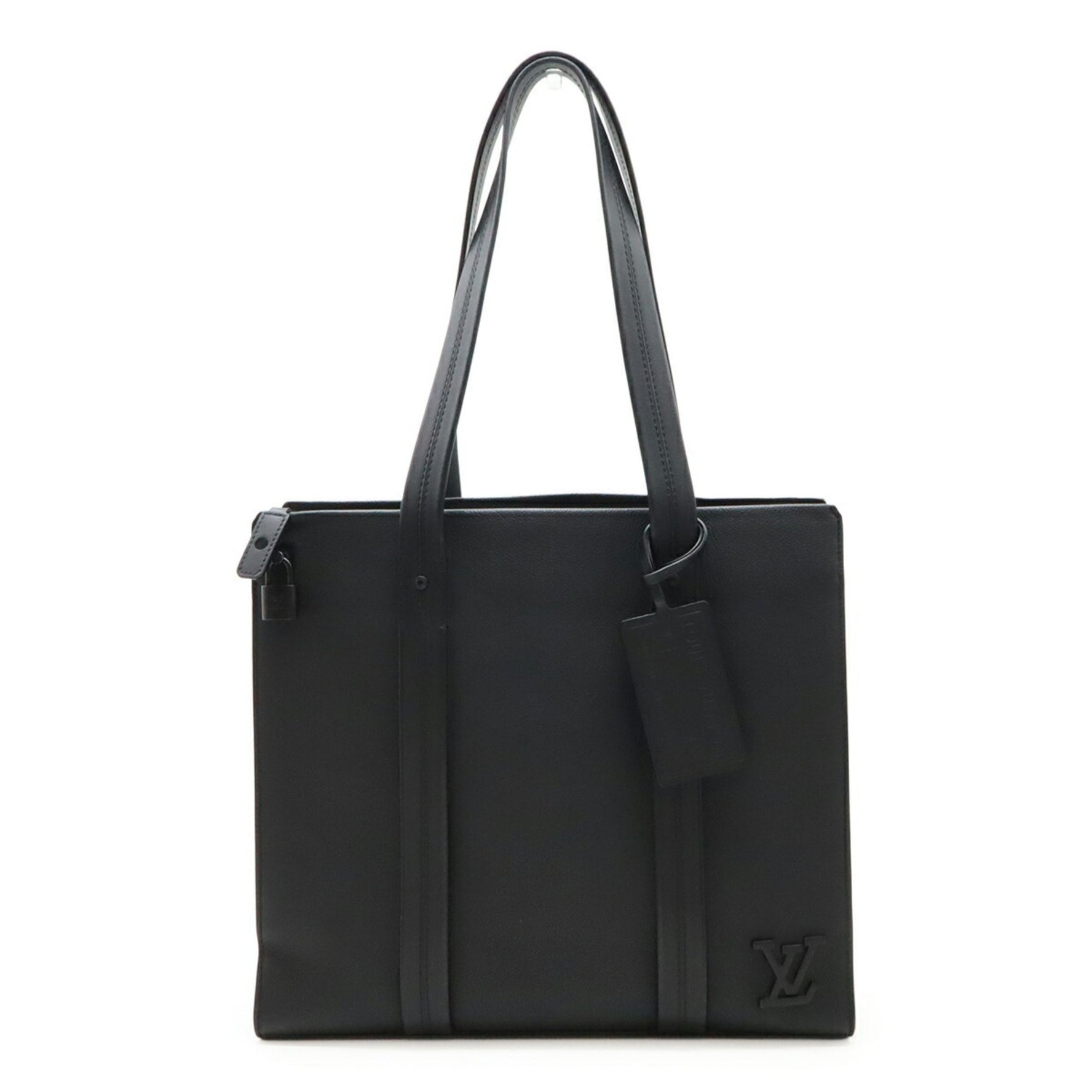 Louis Vuitton LV Aerogramme Take Off Tote Bag, Shoulder Tote, Leather, Noir, Black