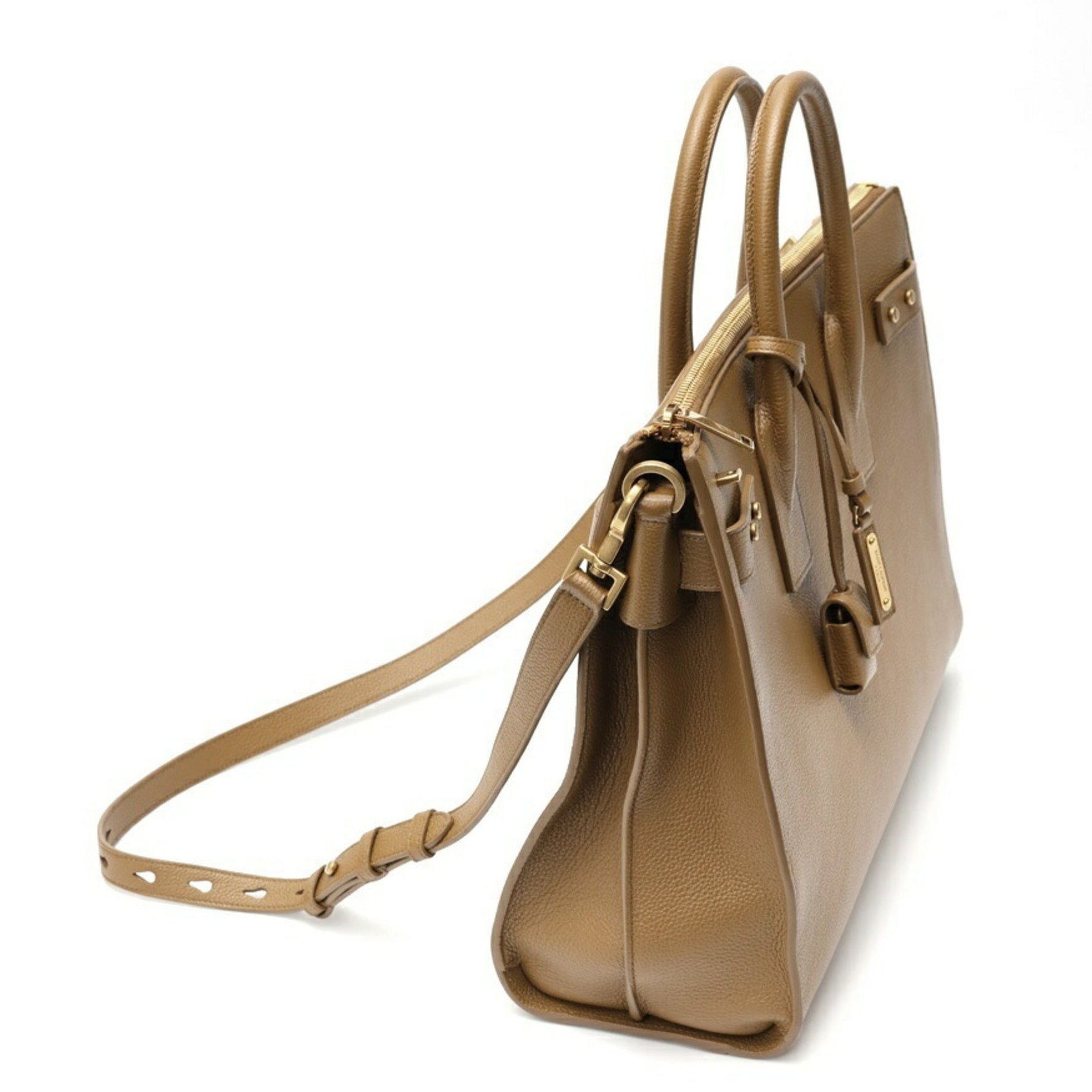 Saint Laurent SAINT LAURENT Thin Large Sac du Jour Grained Leather Camel K-158493