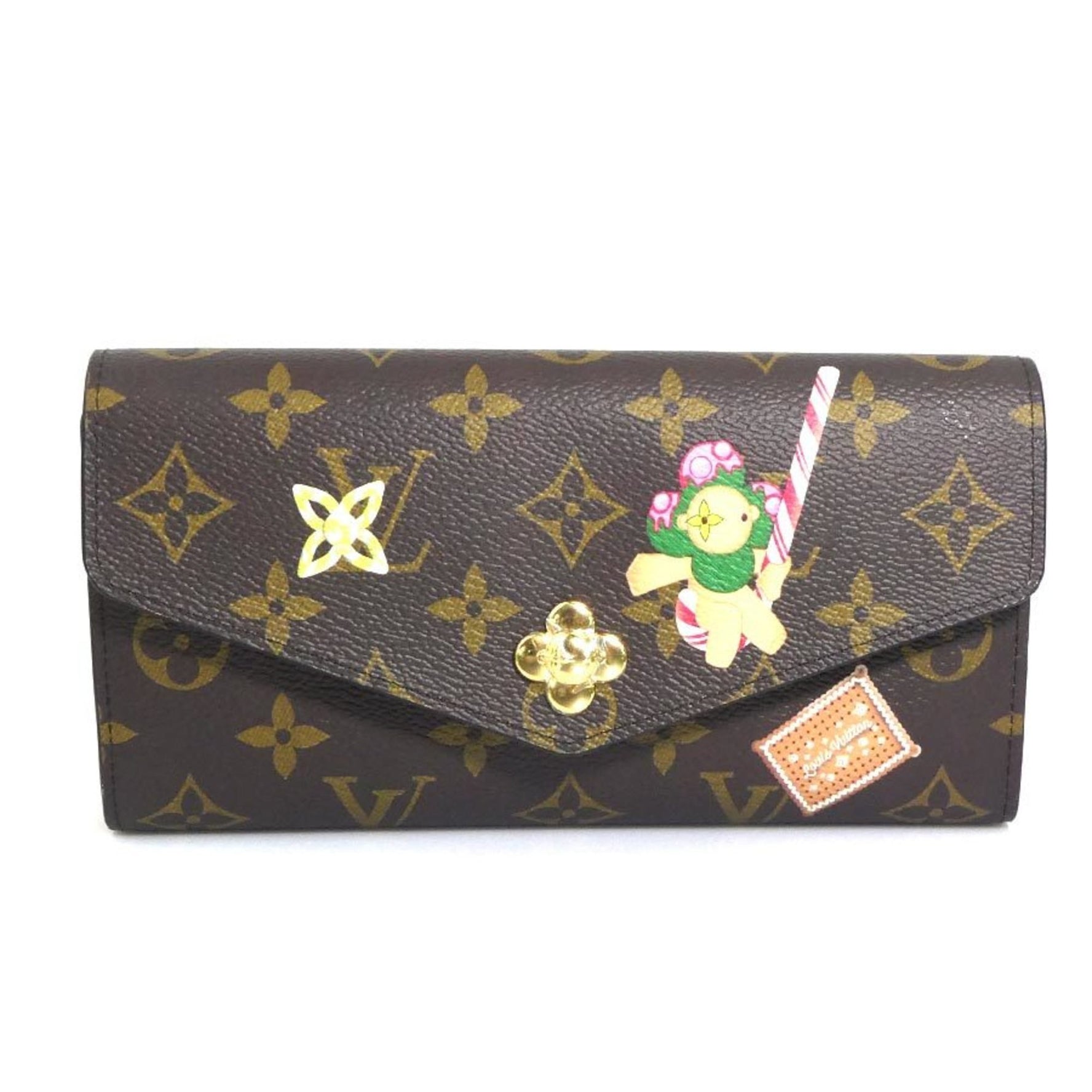 Louis Vuitton Monogram Vivienne Candy Factory Portefeuille Sarah NM Long Wallet in Canvas, Brown, Women's, M12207 h31460a