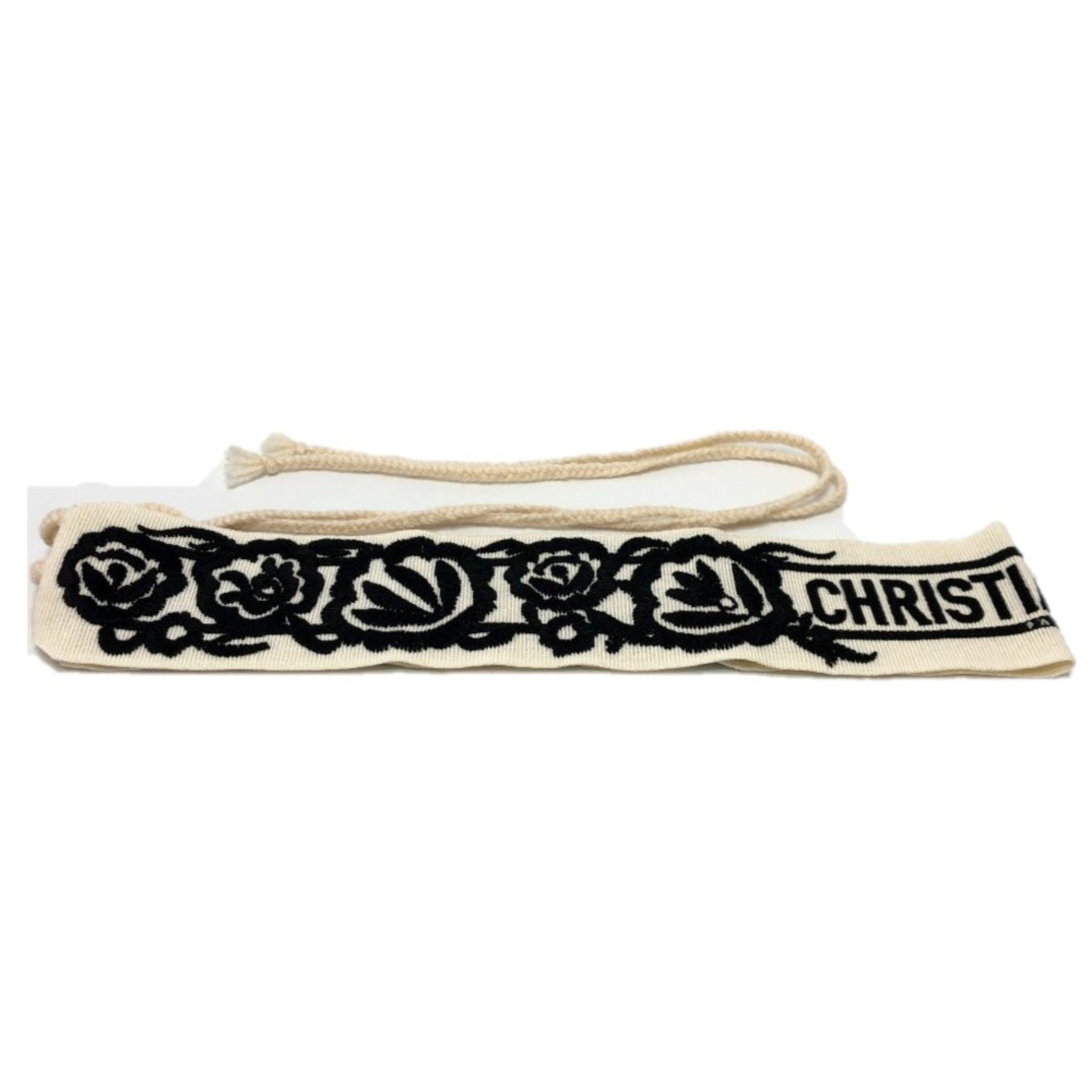 Christian Dior Logo embroidery belt Black