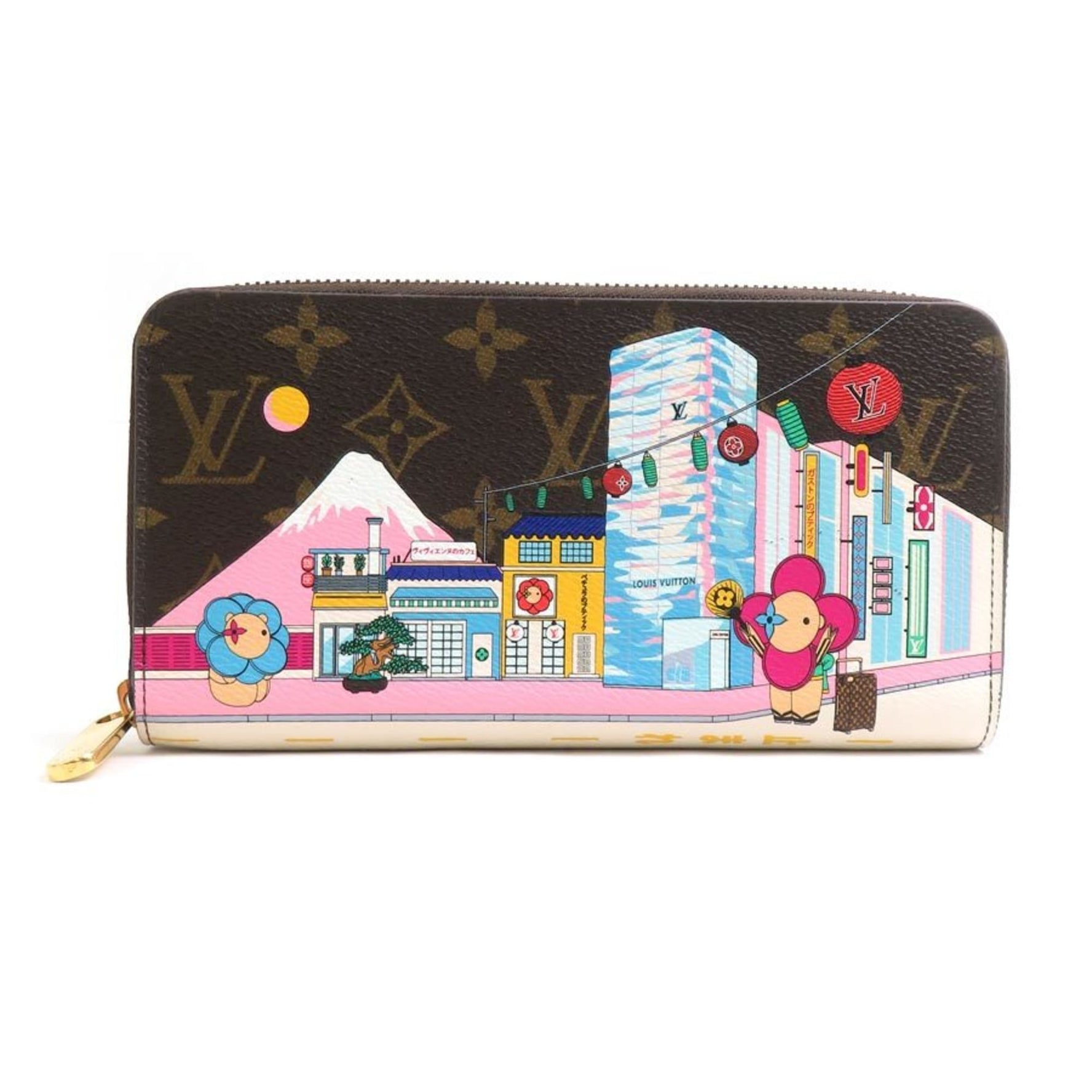 Louis Vuitton Vivienne Monogram Zippy Wallet, a round long wallet in brown canvas, for men and women, model M81630 (56308a).
