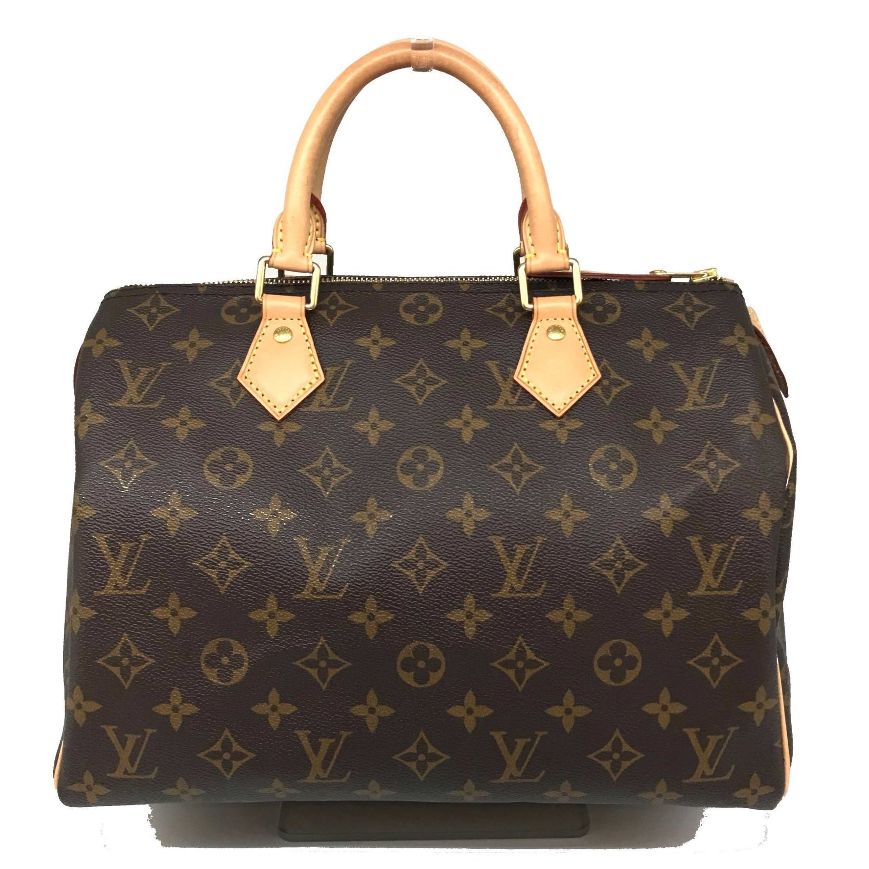 Louis Vuitton Speedy 30 Monogram Boston Bag Brown