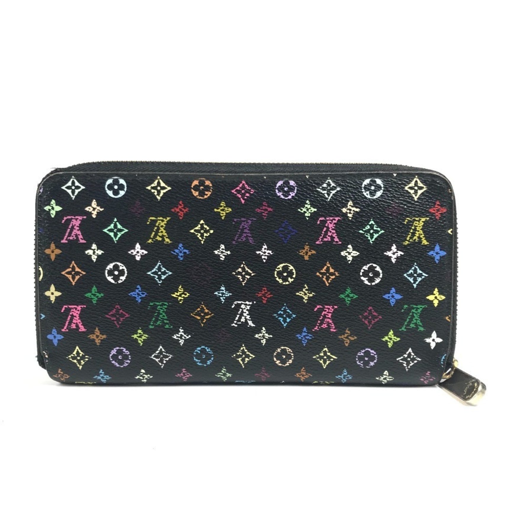 LOUIS VUITTON Monogram Multicolore Zippy Wallet, Bifold, Long Canvas, Men's/Women's, Noir/Black
