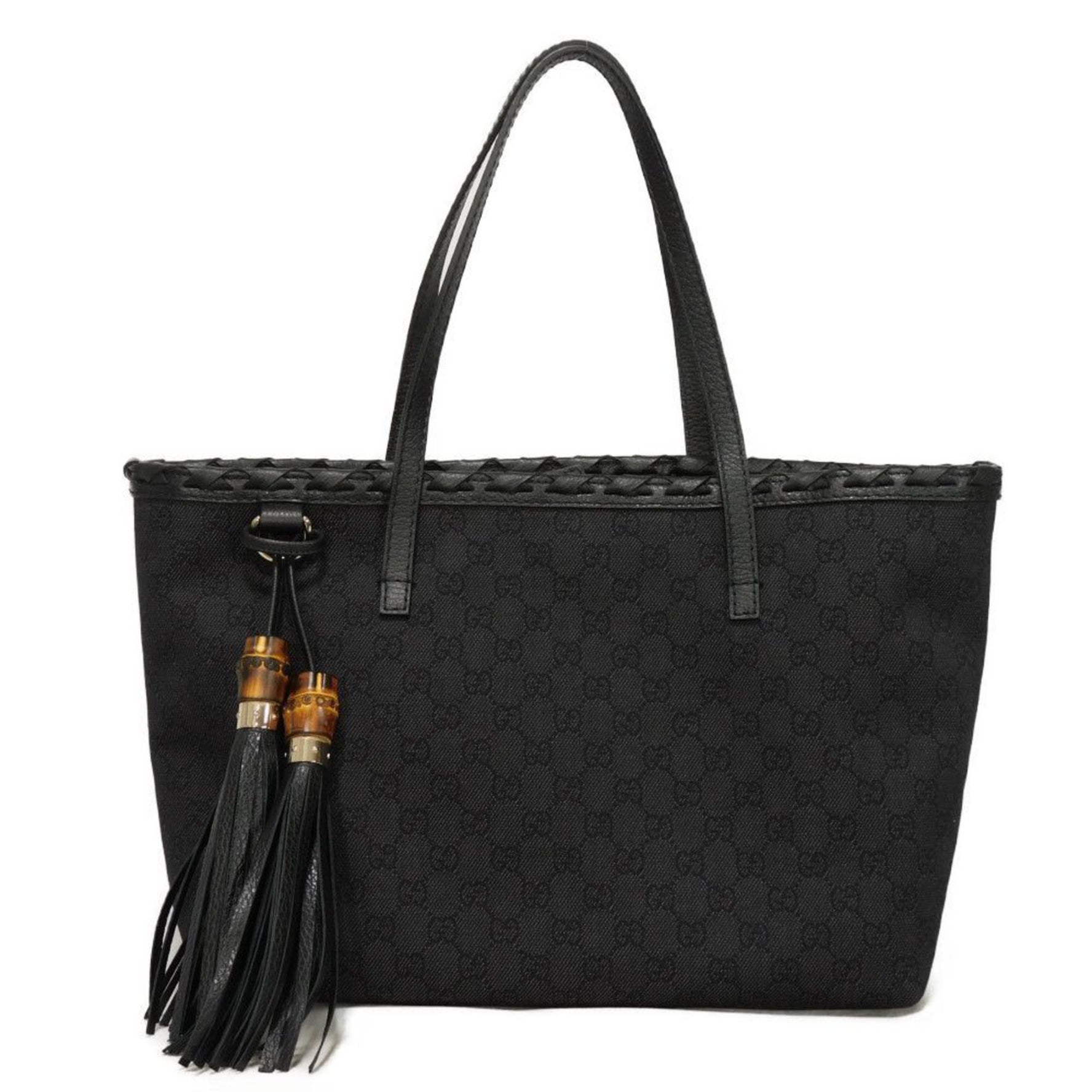 Gucci GG Denim Calfskin Tote Bag with Tassel Charm, Men's and