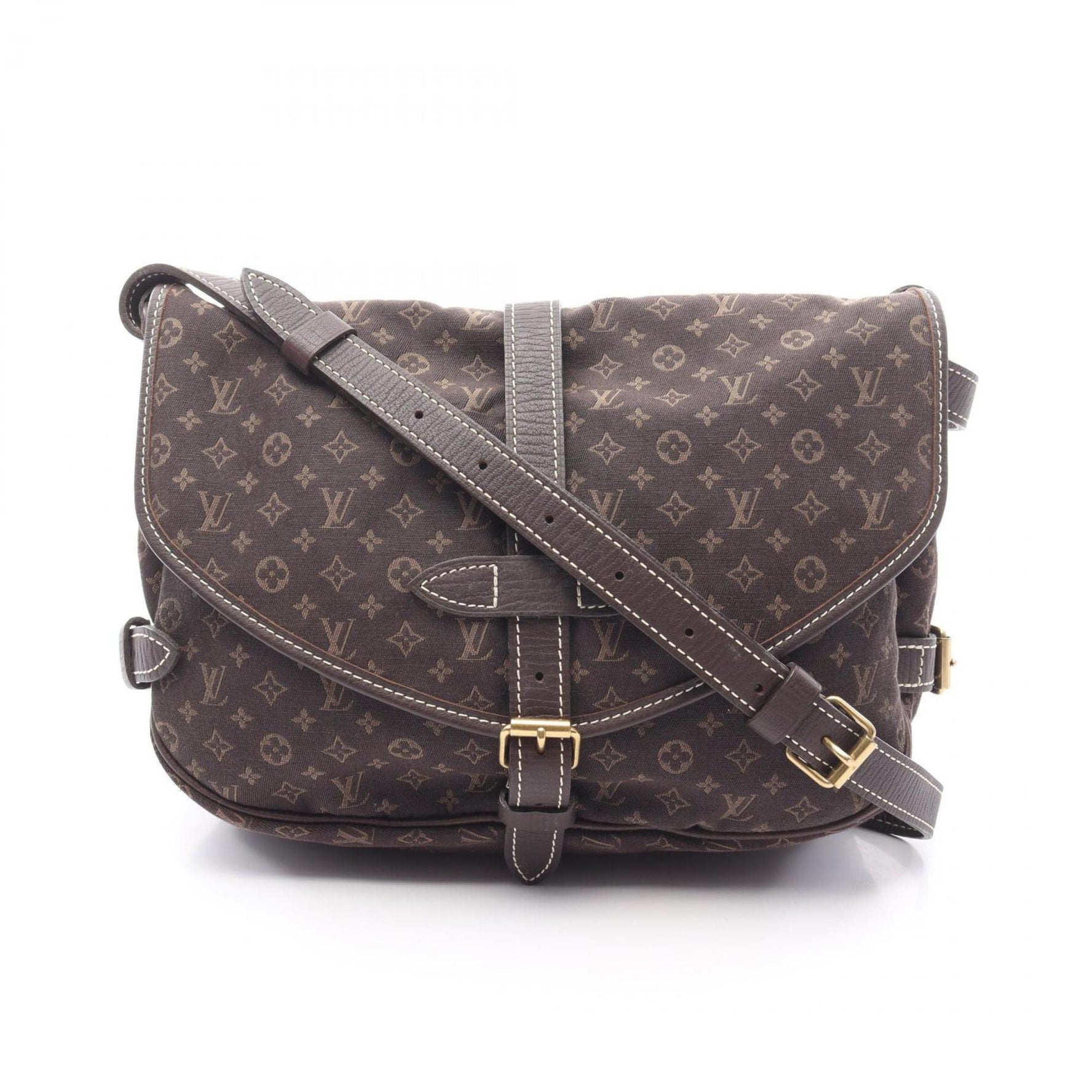Louis Vuitton Saumur Shoulder Bag, Canvas and Leather, Monogram Mini Lan, Brown