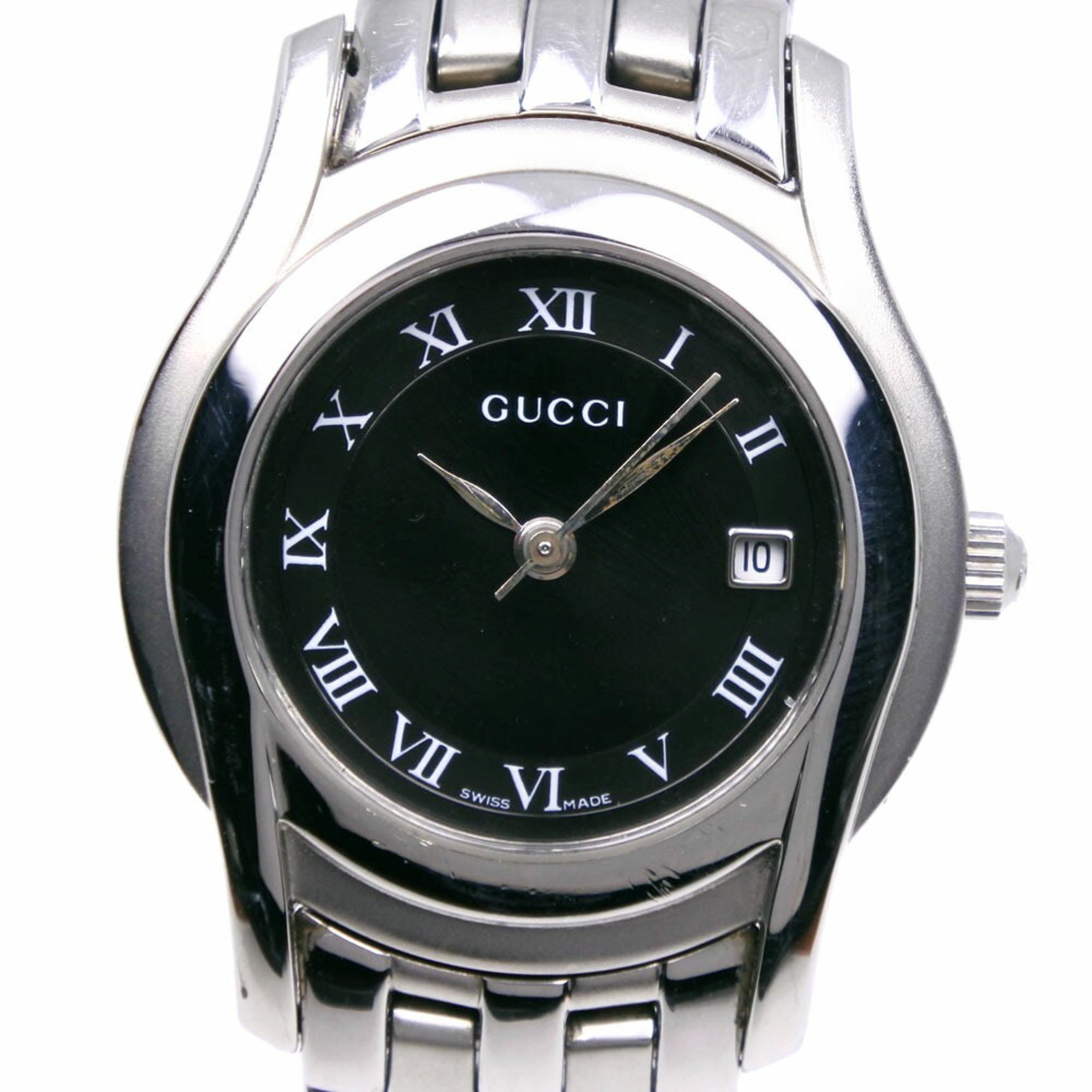 Gucci G-Class Watch 5500L Stainless Steel Quartz Analog Display Black Dial G Class Women's