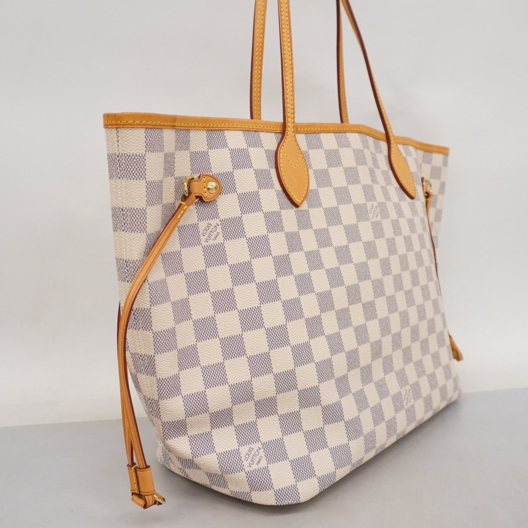 Louis Vuitton Damier Azur Neverfull MM Tote Bag N51107 White Women's
