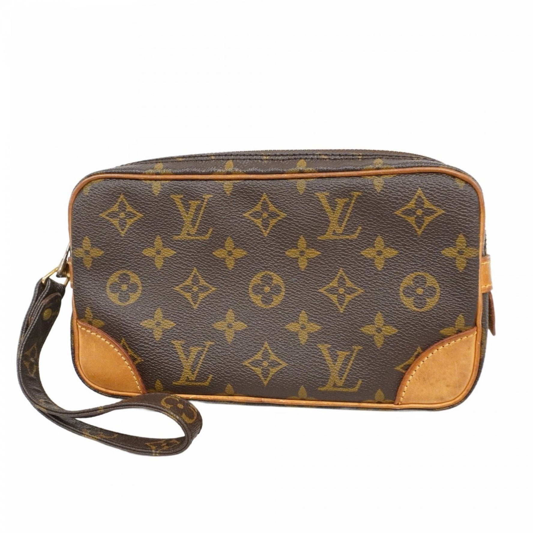 Louis Vuitton Monogram Marly Dragonne PM Clutch Bag M51827 Brown Men's