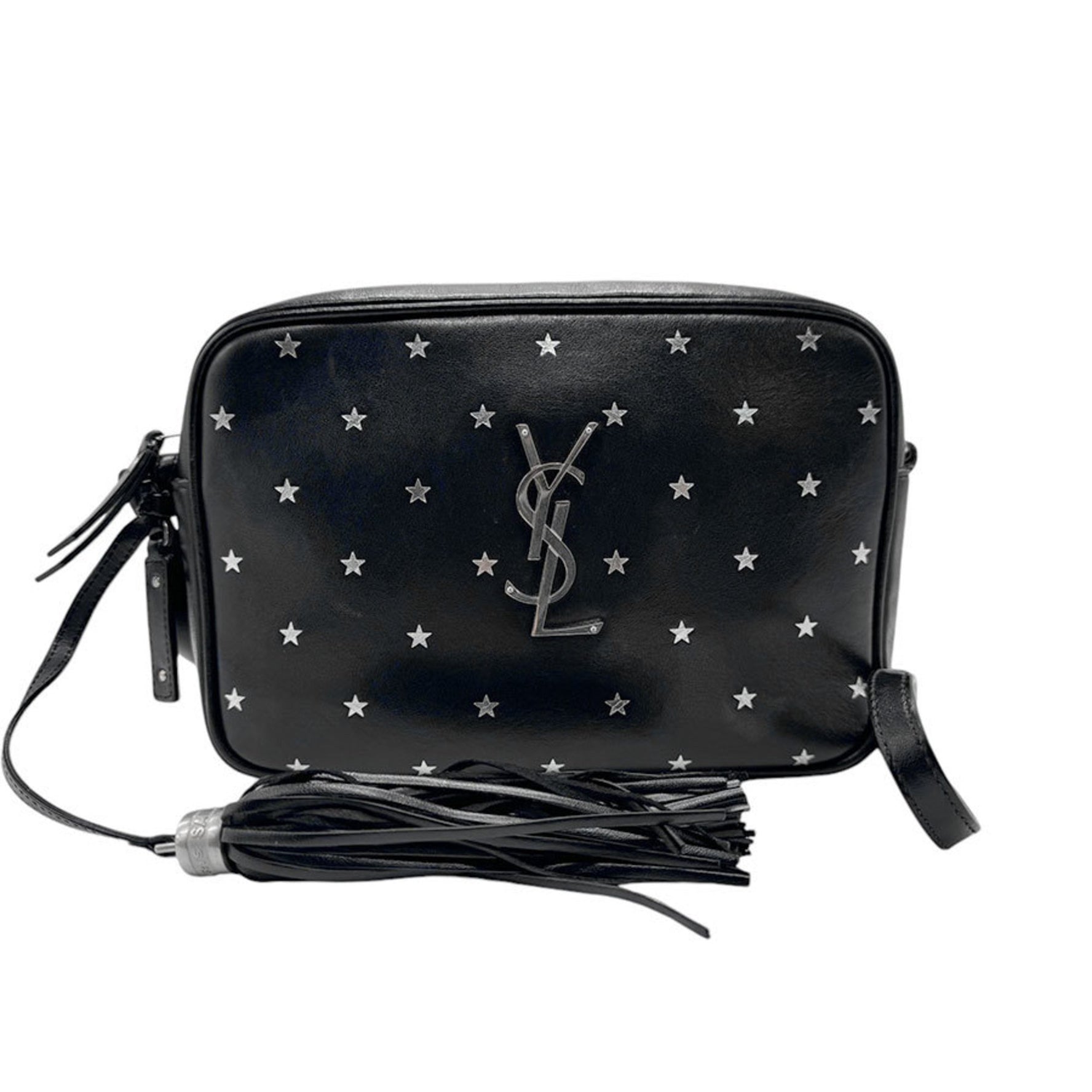 Saint Laurent shoulder bag leather black silver women's n0698