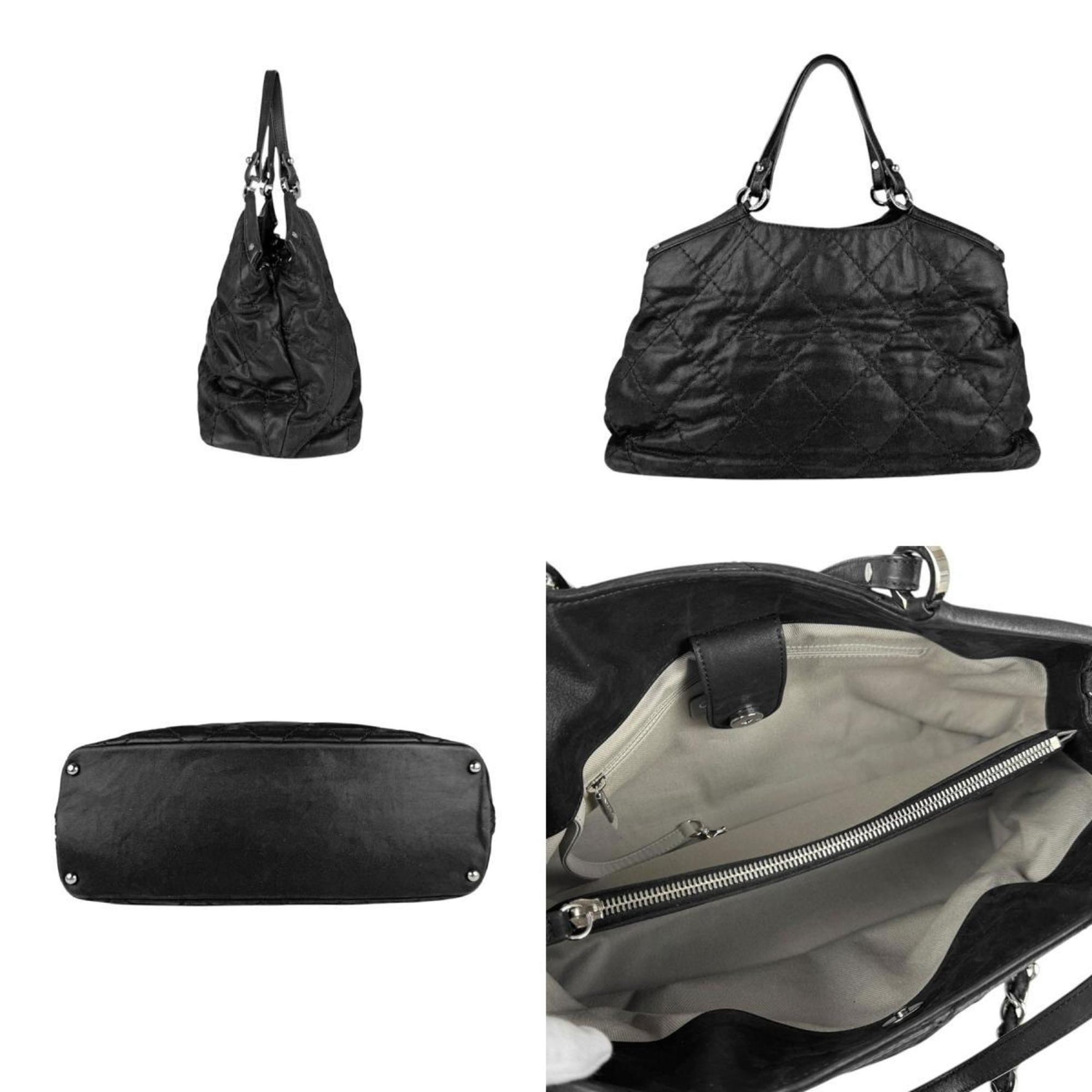 CHANEL Handbag Shoulder Bag Nubuck Black Women's z4005