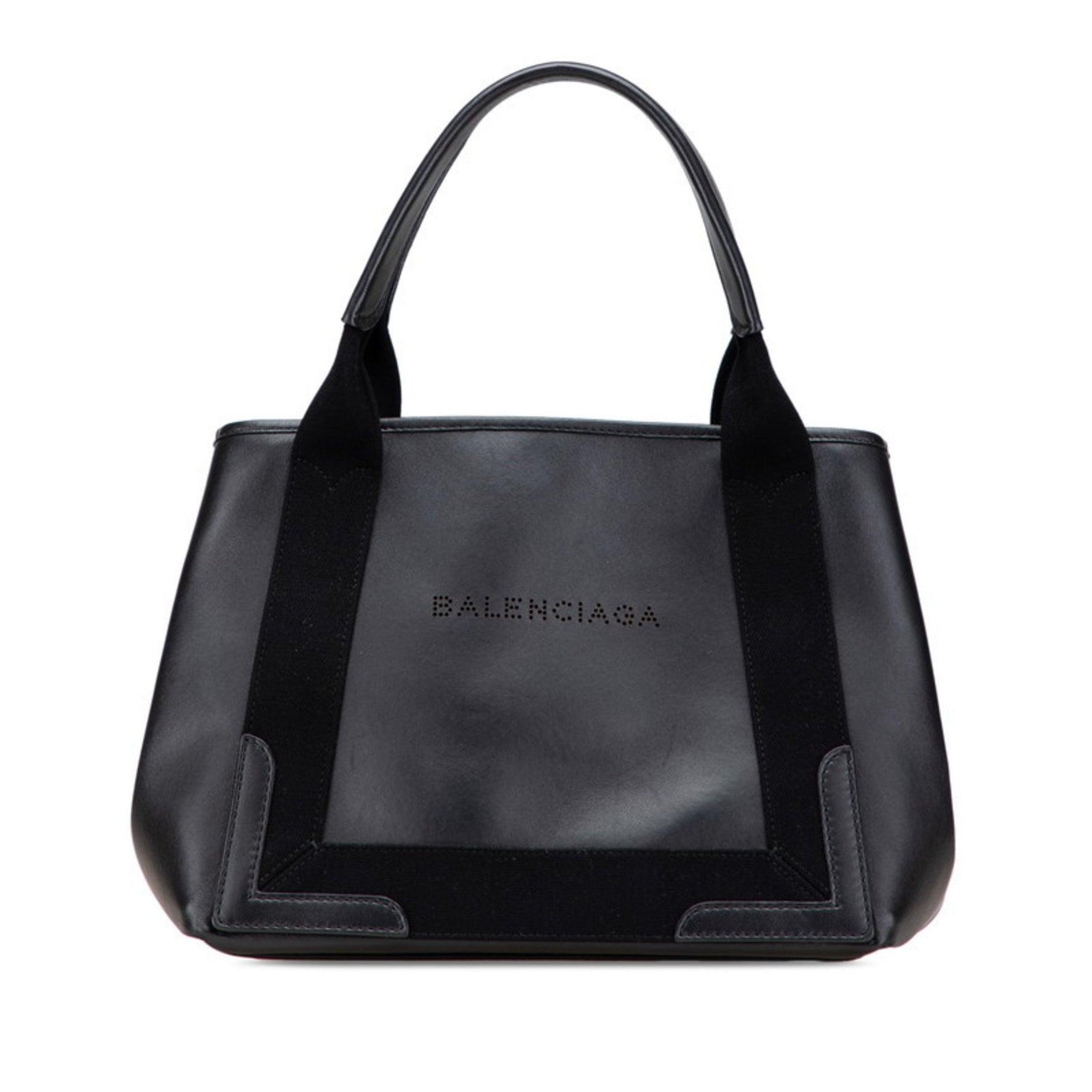 Balenciaga Navy Cabas S Handbag Leather