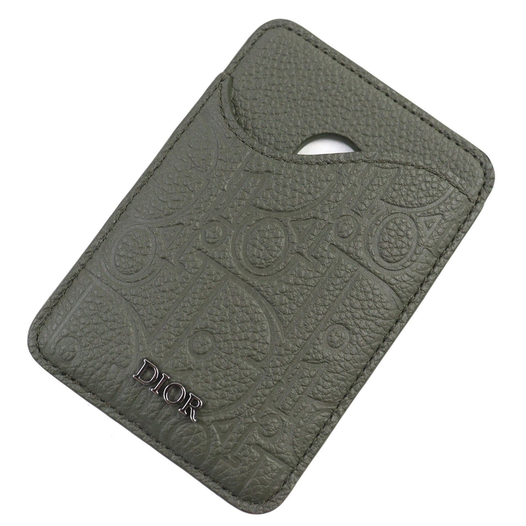 Christian Dior DIOR SADDLE Logo Magnet Gravity Leather Card Holder/Card Case, with Dust Bag, Made in Italy