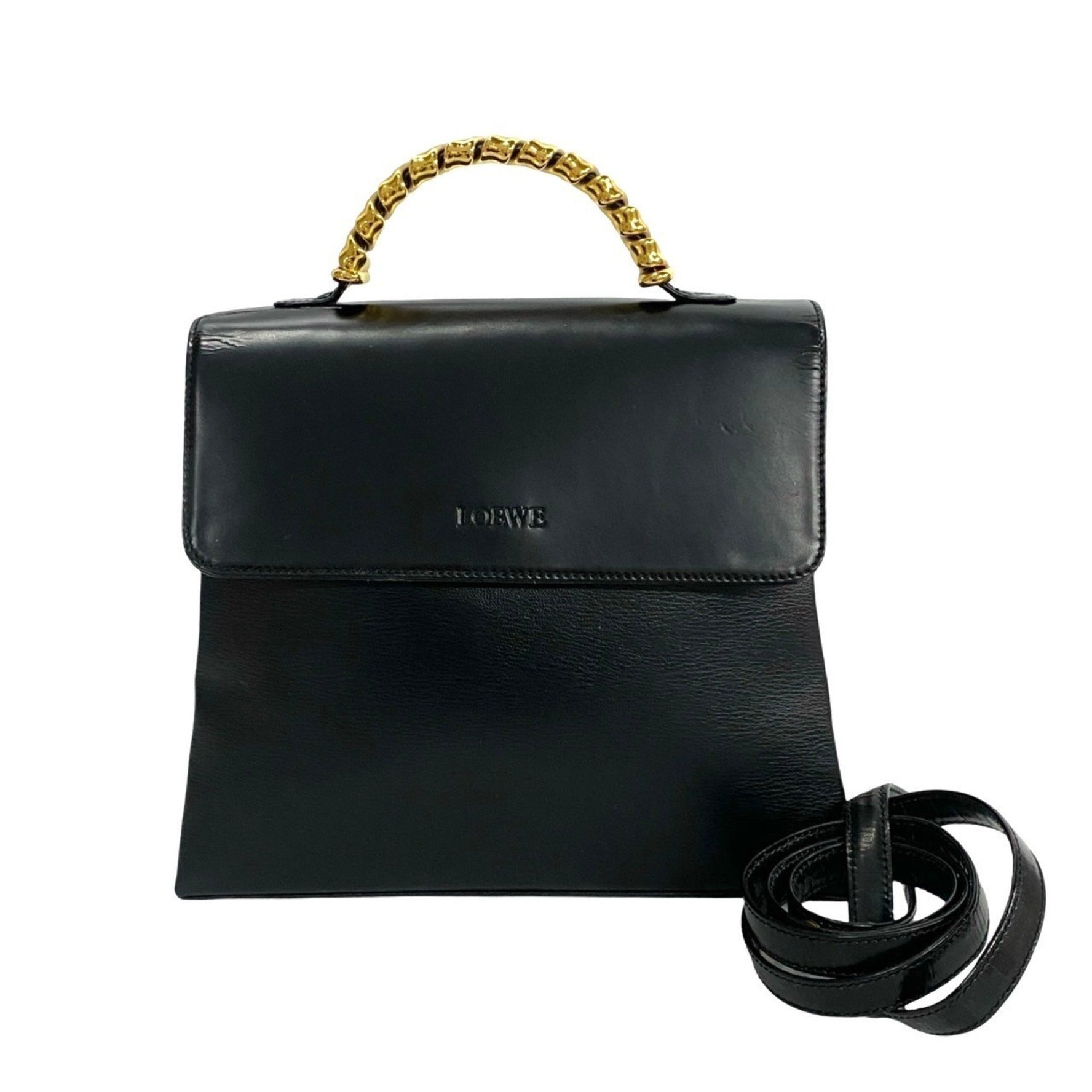 LOEWE Velázquez Twist Handle Leather Handbag/Shoulder Bag