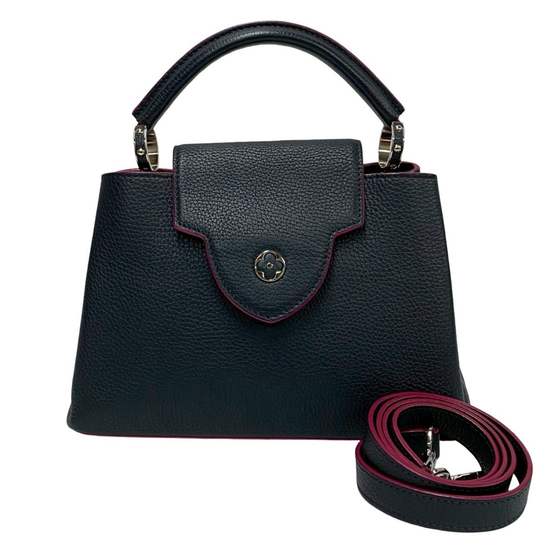 Louis Vuitton Capucines BB Taurillon Leather Handbag/Shoulder Bag, Cobalt and Fuchsia