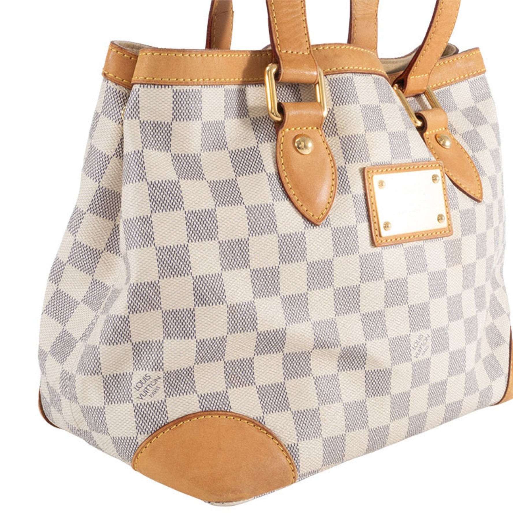 Louis Vuitton Hampstead PM Handbag Damier Azur Canvas White