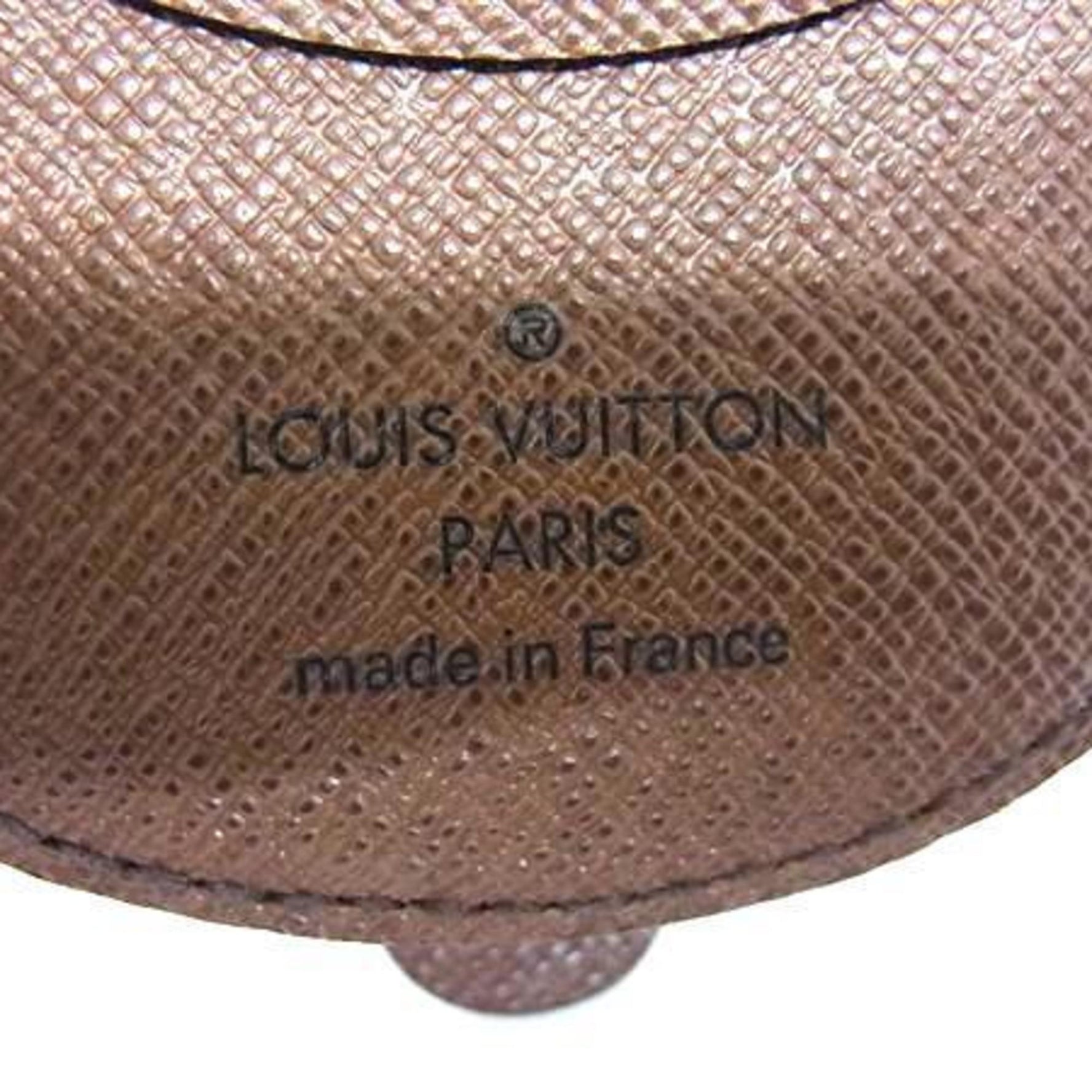 LOUIS VUITTON Monogram Porte Monnaie Cubetto Wallet/Coin Case Brown Leather