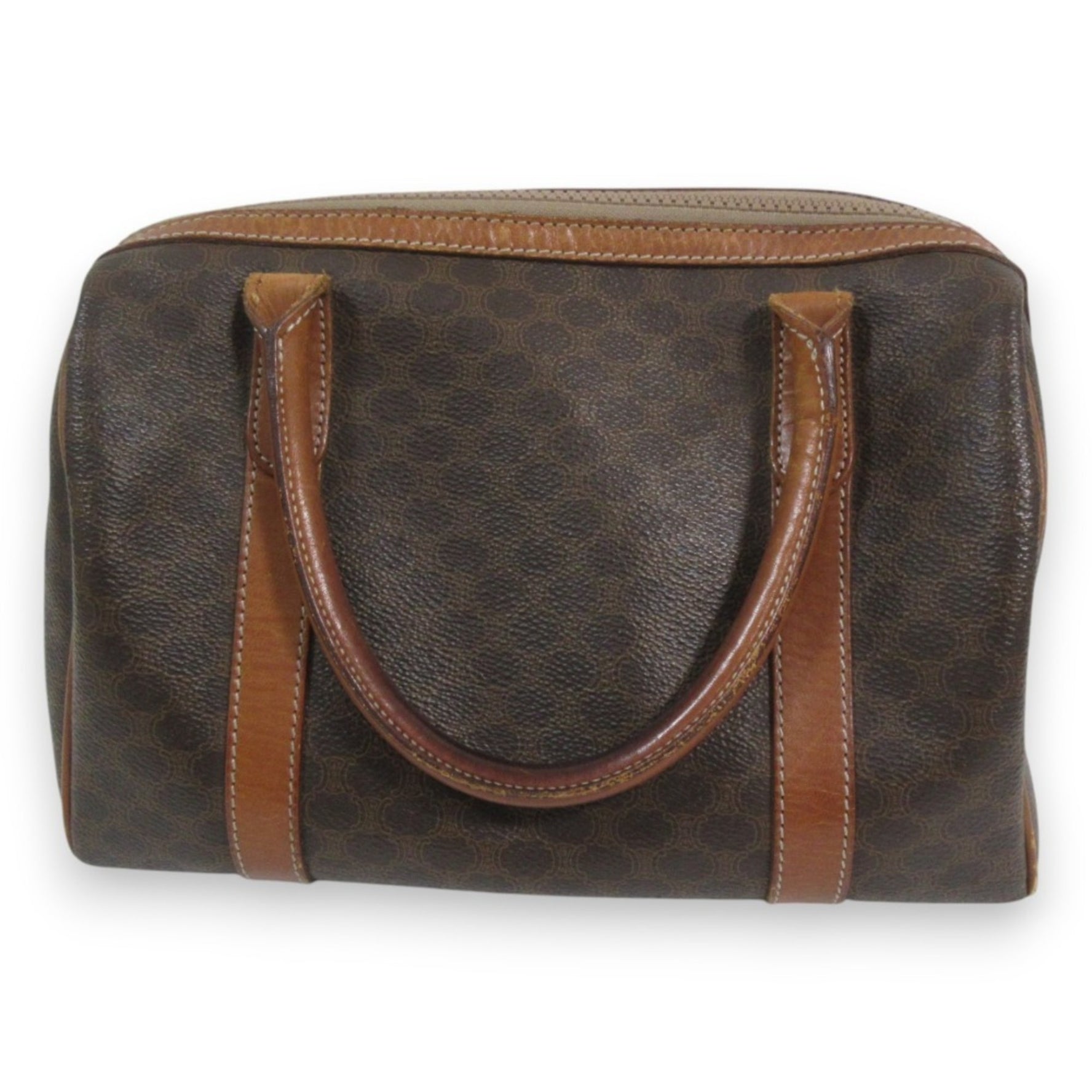 CELINE Vintage Macadam Leather Mini Boston Bag Handbag
