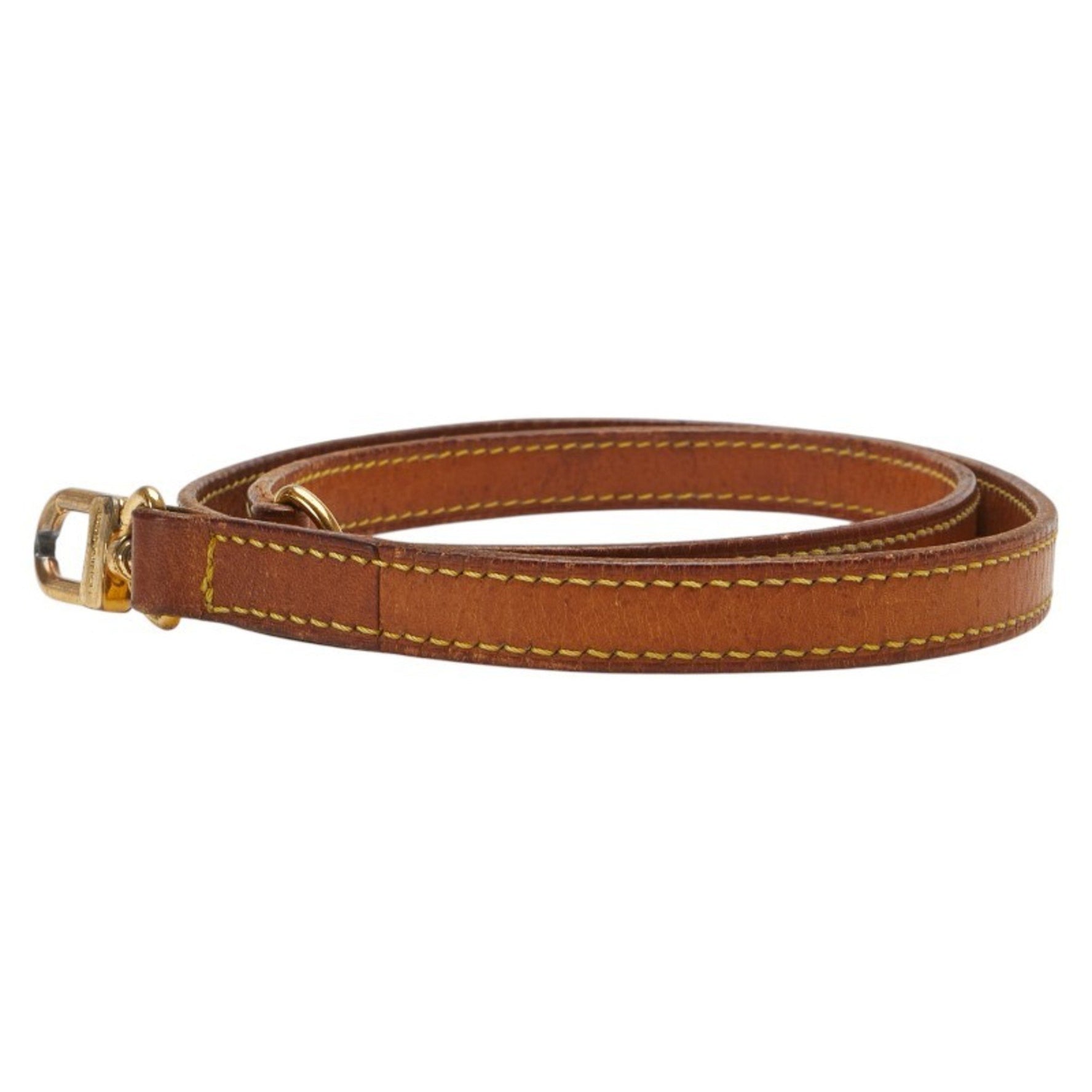 Louis Vuitton Shoulder Strap, Brown and Gold Plated Leather