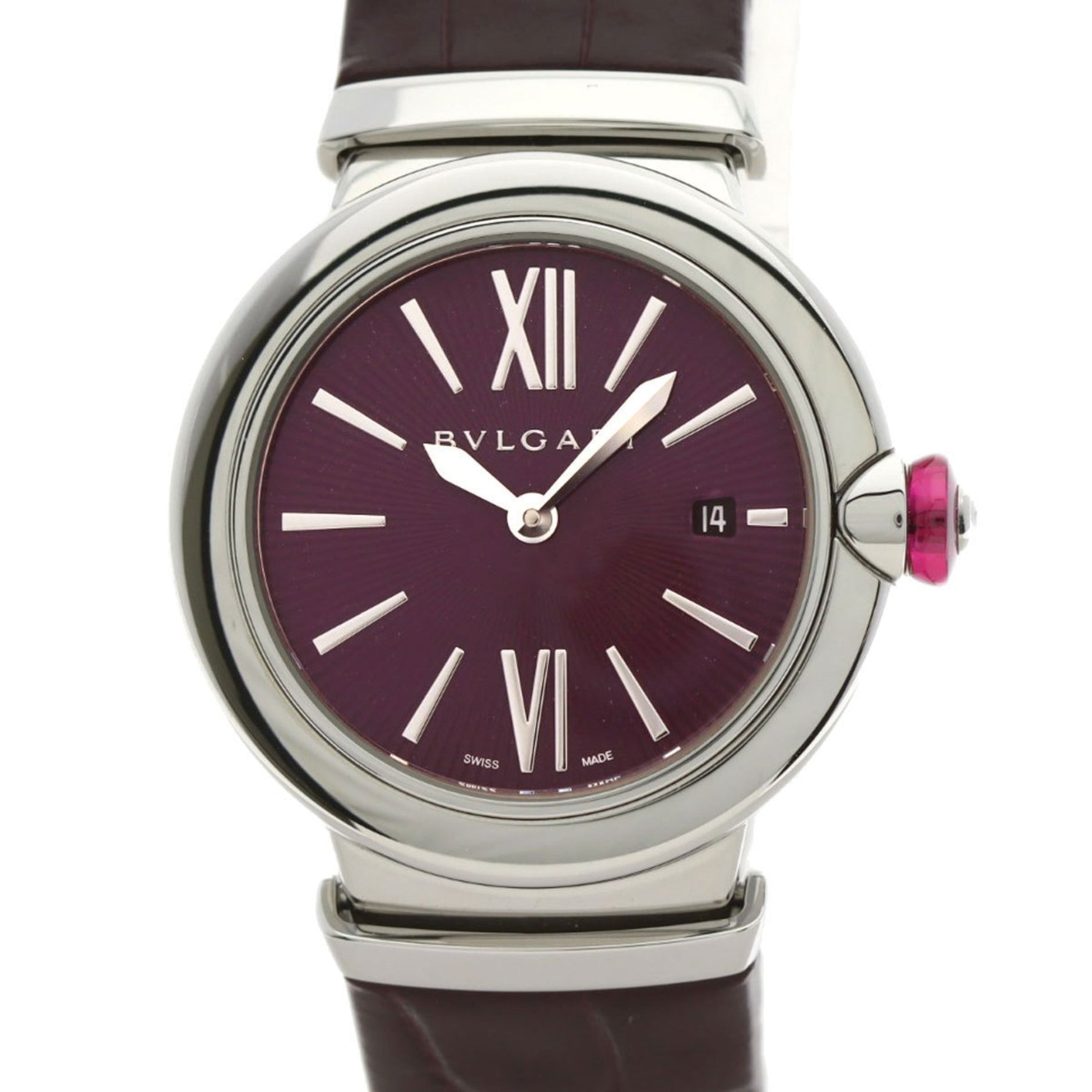 Bvlgari Lucea Stainless Steel Watch with Leather Strap