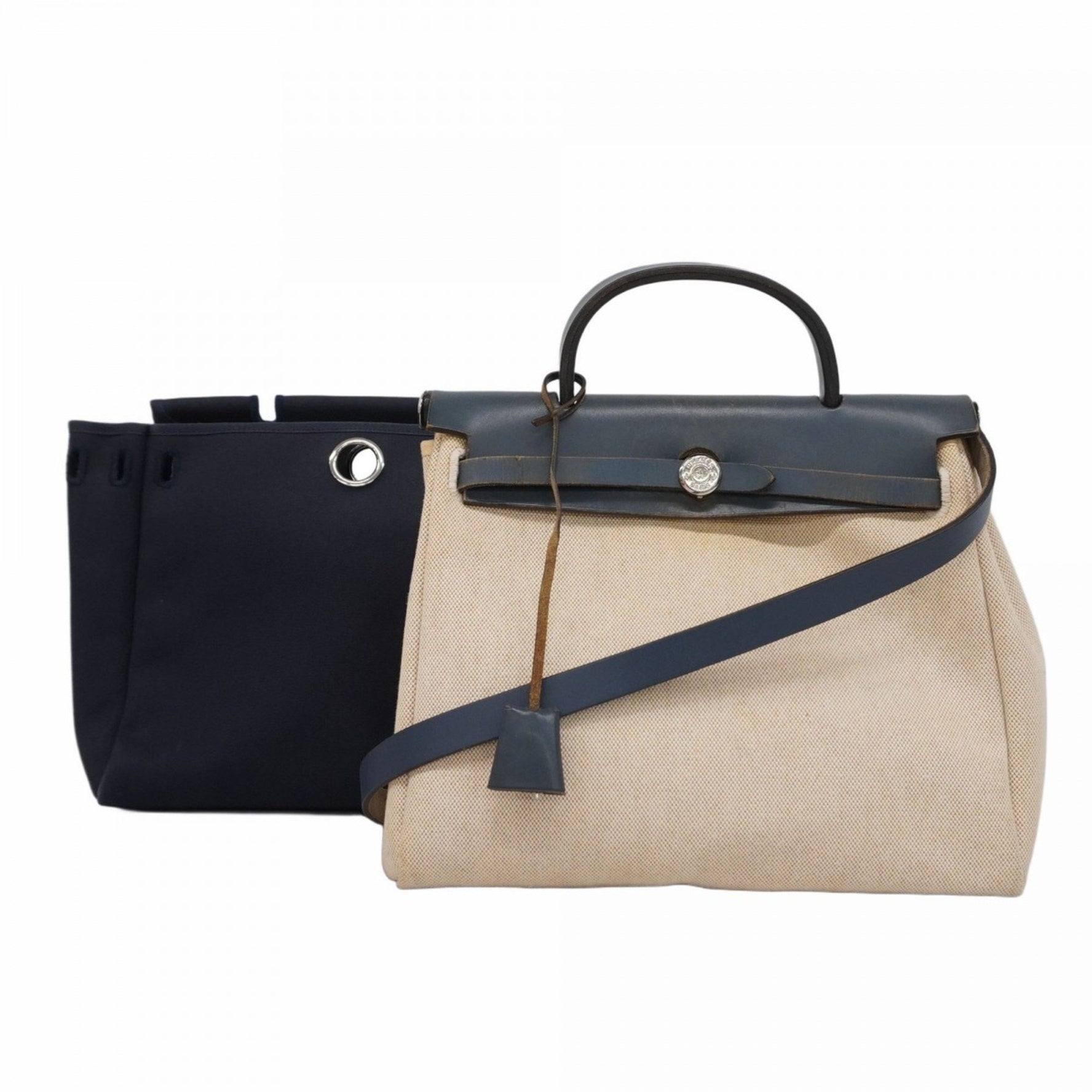 Hermes Hermès Handbag, Airbag PM, Toile H, Blue, E Stamp, Women's