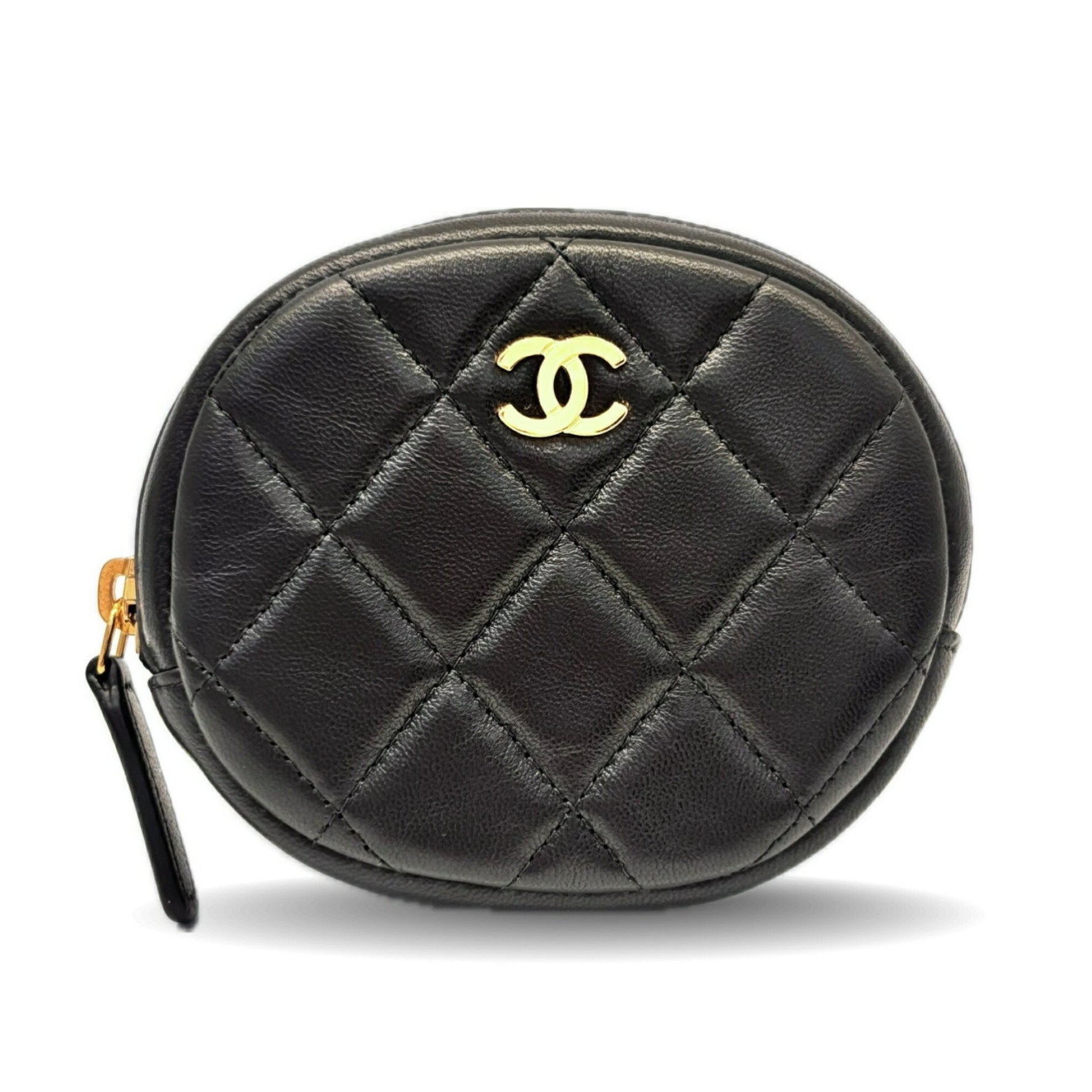 CHANEL Matelasse Pouch, Lambskin, Mini Cross-Stitch Coin Case