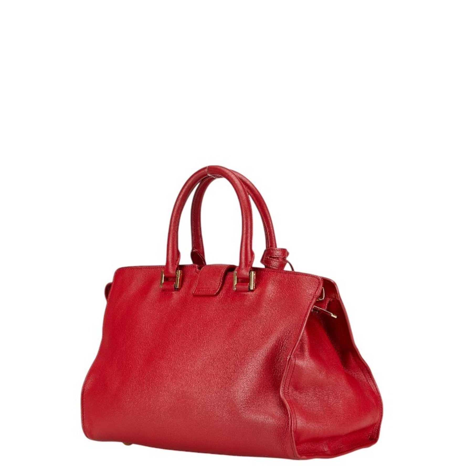 Saint Laurent Y-Line Petit Cabas Handbag Shoulder Bag Red Leather Women's SAINT LAURENT
