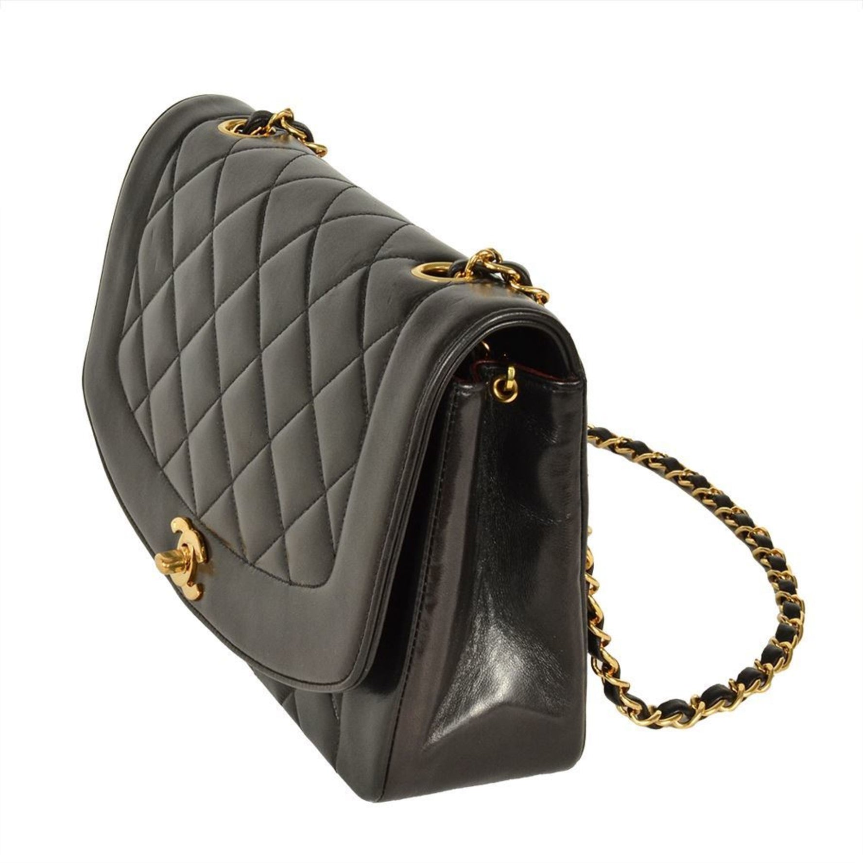 CHANEL Diana 25 Shoulder Bag Lambskin Coco Mark