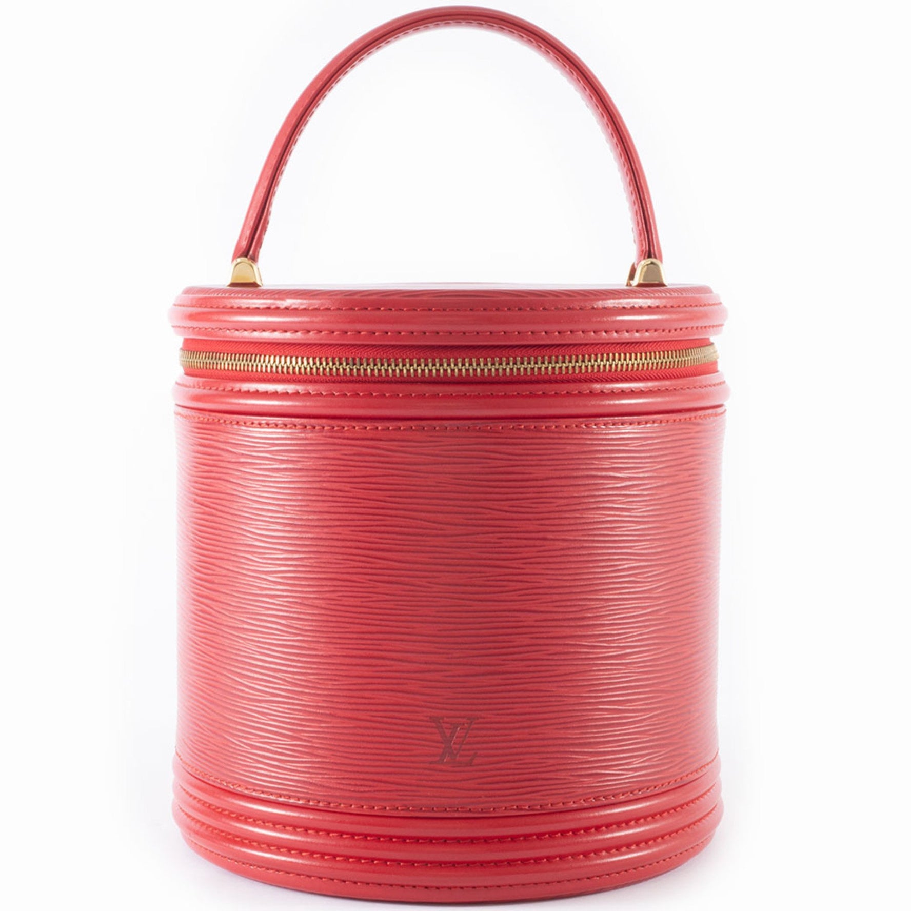 Louis Vuitton Cannes Vanity Bag Epi Leather Castilian Red Handbag (Slightly Sticky)