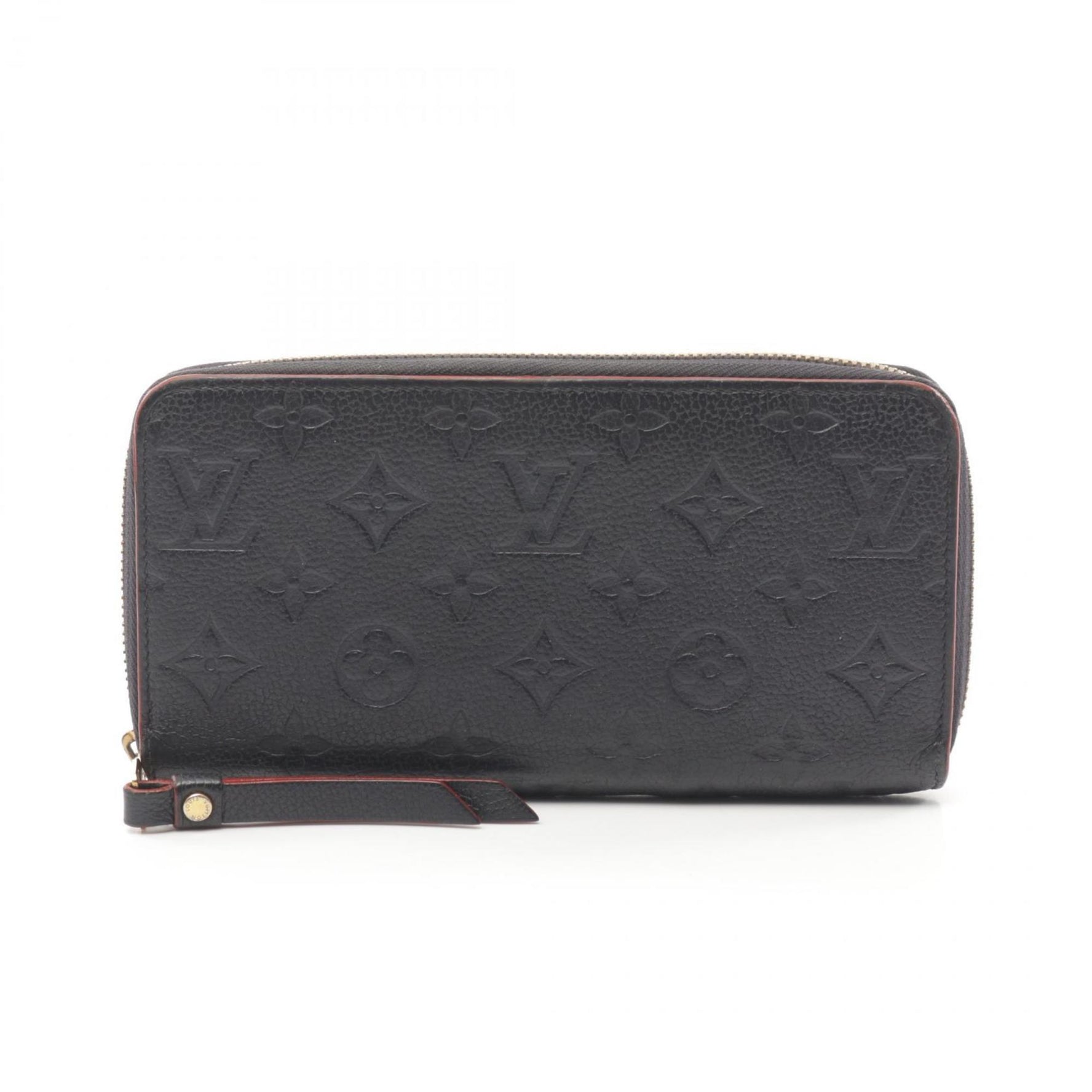 Louis Vuitton Zippy Wallet Monogram Empreinte Marine Rouge Round Long Leather Women's Navy Red M62121