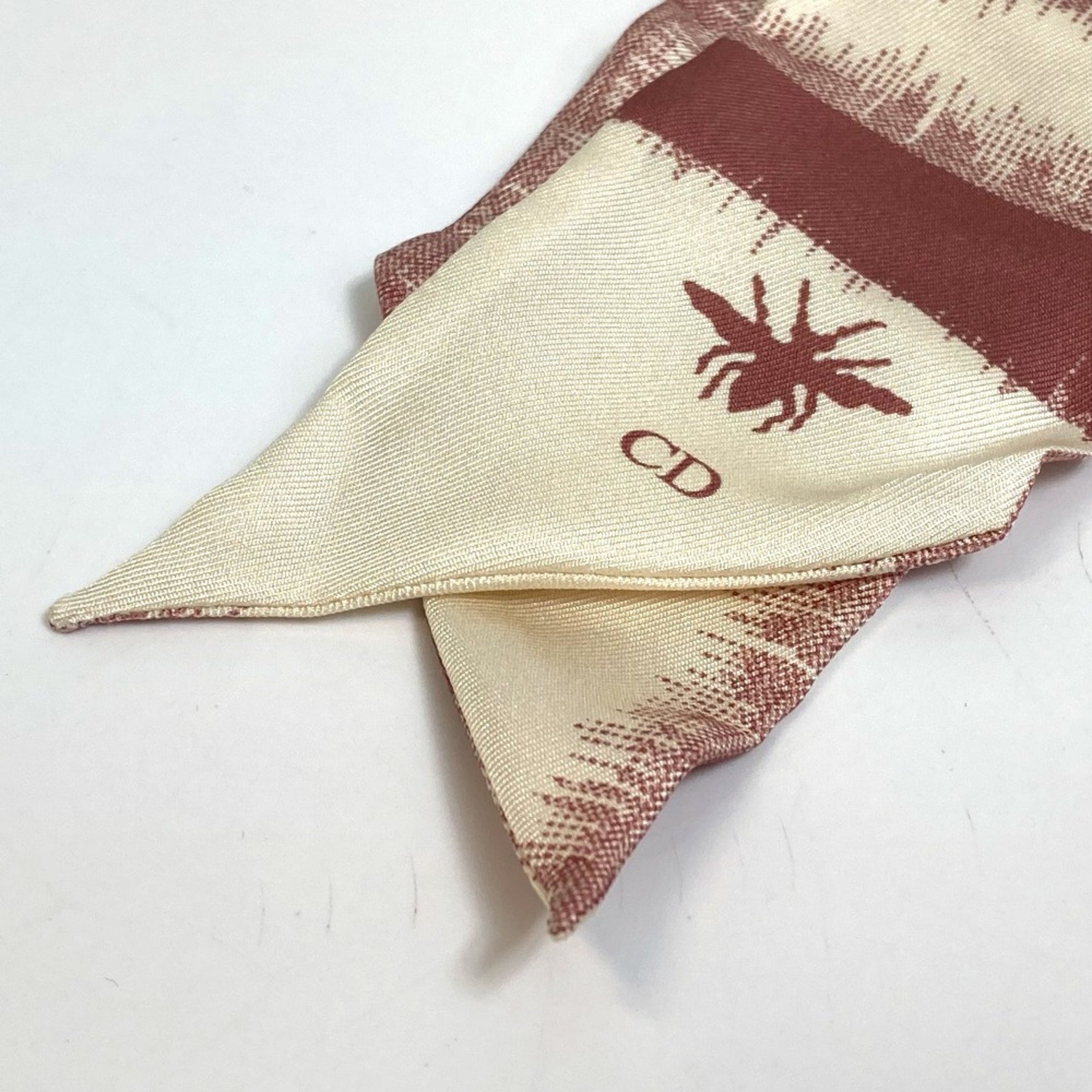 Christian Dior Dior Mitza Scarf Silk Beige x Dusty Pink