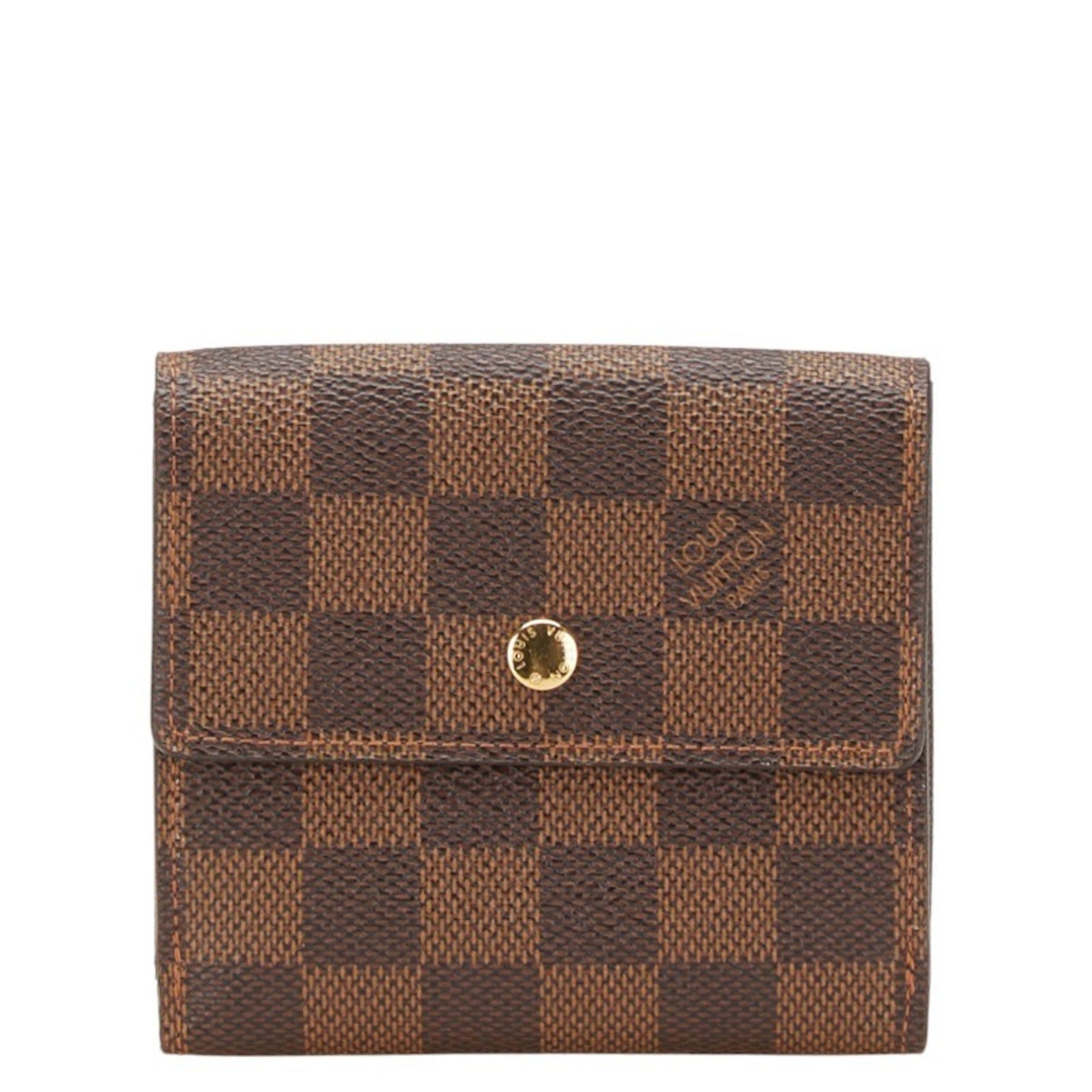 Louis Vuitton Damier Portefeuille Elise Bi-fold Wallet PVC Leather