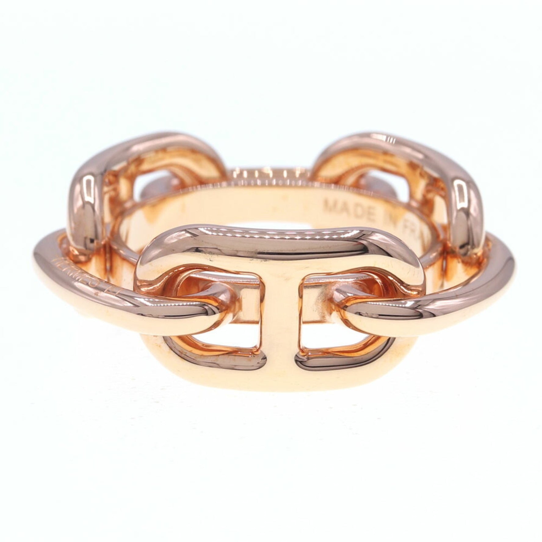 Hermès Scarf Ring 90 Legato Blacke All Rose Brass, for Carré 90, Shawl, Stole, Clasp, Pink Gold, HERMES