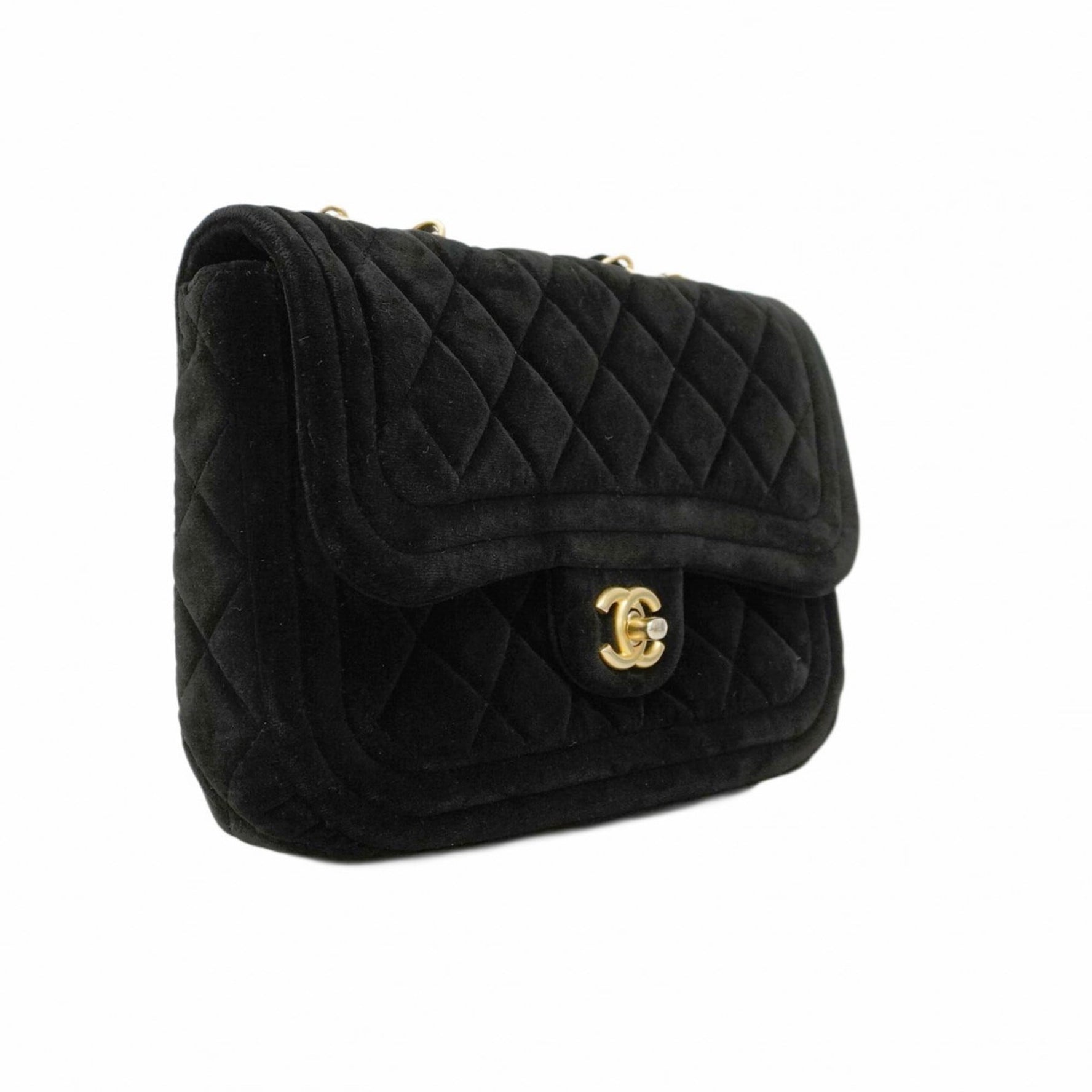Chanel Matelasse Shoulder Bag with Double Chain, Velvet
