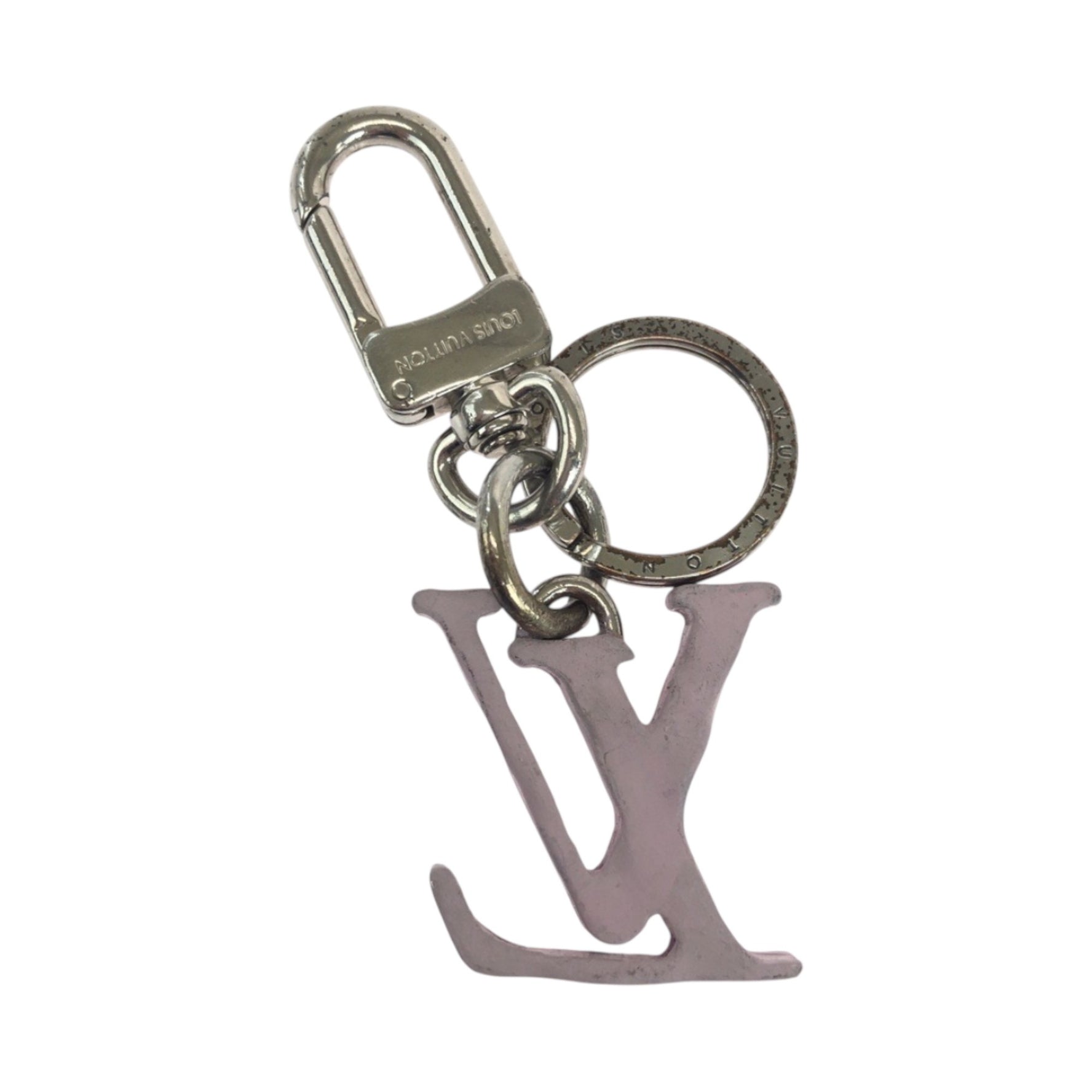 Louis Vuitton Porte-Clés LV Shape Silver Hardware Stainless Steel Keychain