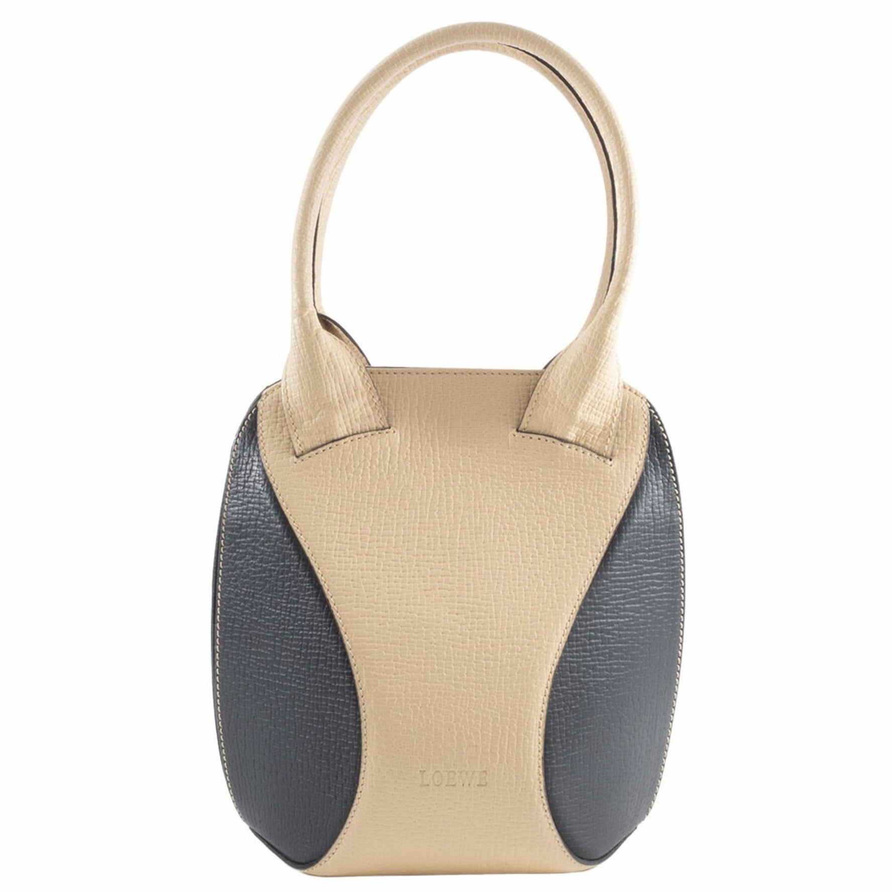 LOEWE Handbag Leather Cream|Black Two-Tone