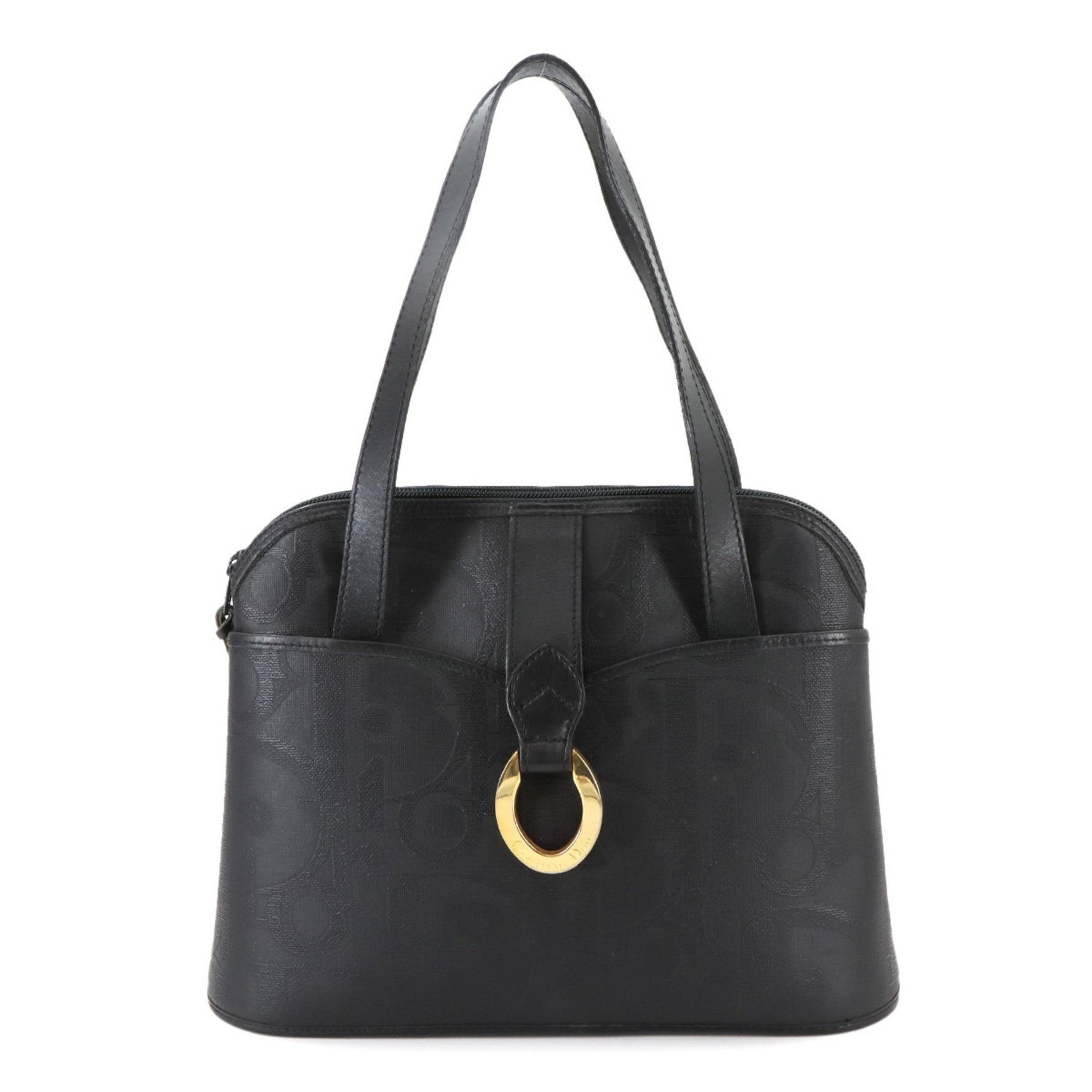 Christian Dior Trotter Handbag in Leather with Gold Hardware