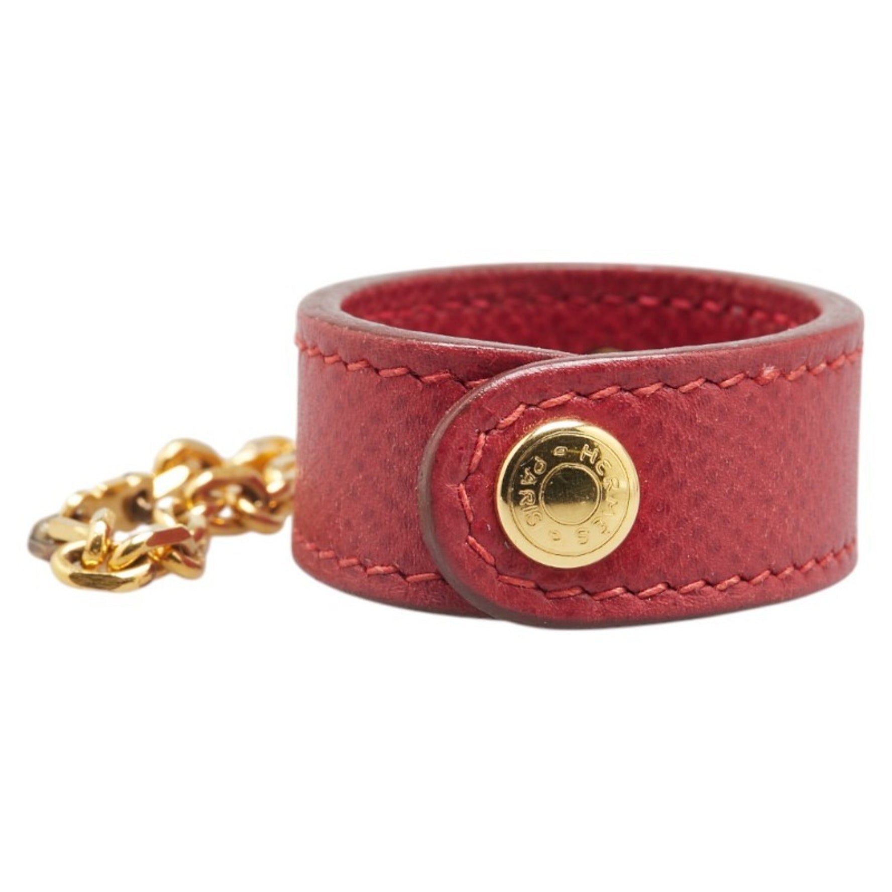Hermes Nomad Glove Holder Red Gold Leather Plated Men's HERMES