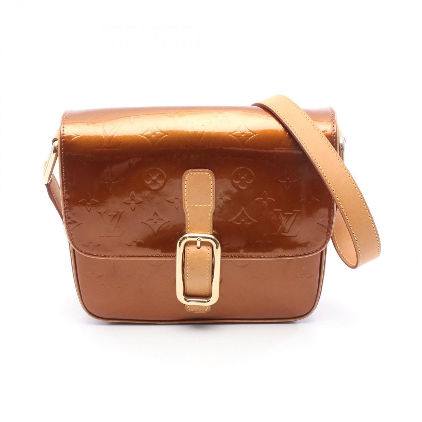 Louis Vuitton Christy GM Shoulder Bag, Leather Vernis, Brown