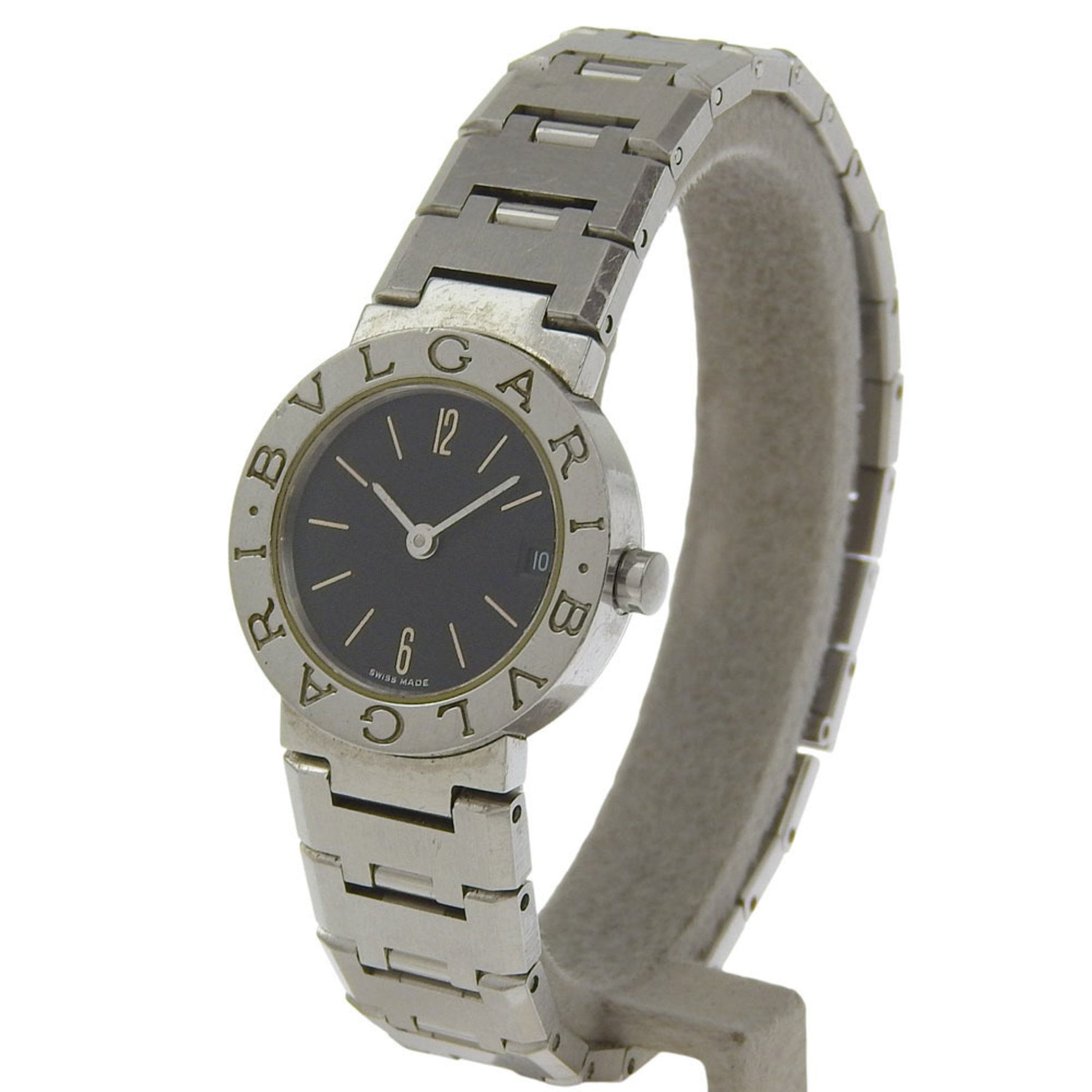 BVLGARI Wristwatch Stainless Steel Quartz Analog Display Black Dial